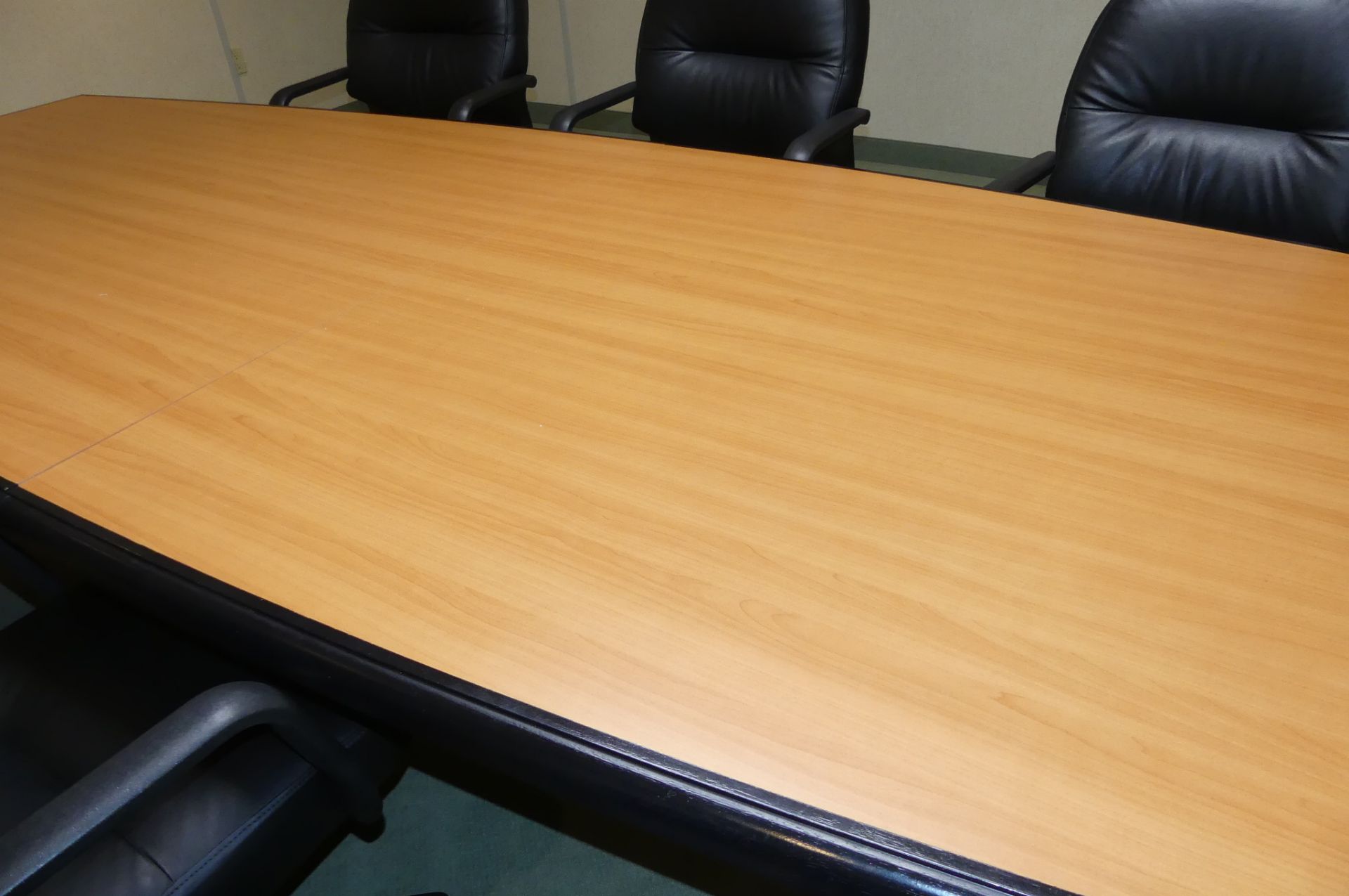 BOARD ROOM TABLE, 8-CHAIRS, DESK, HAT RACK - Image 3 of 4