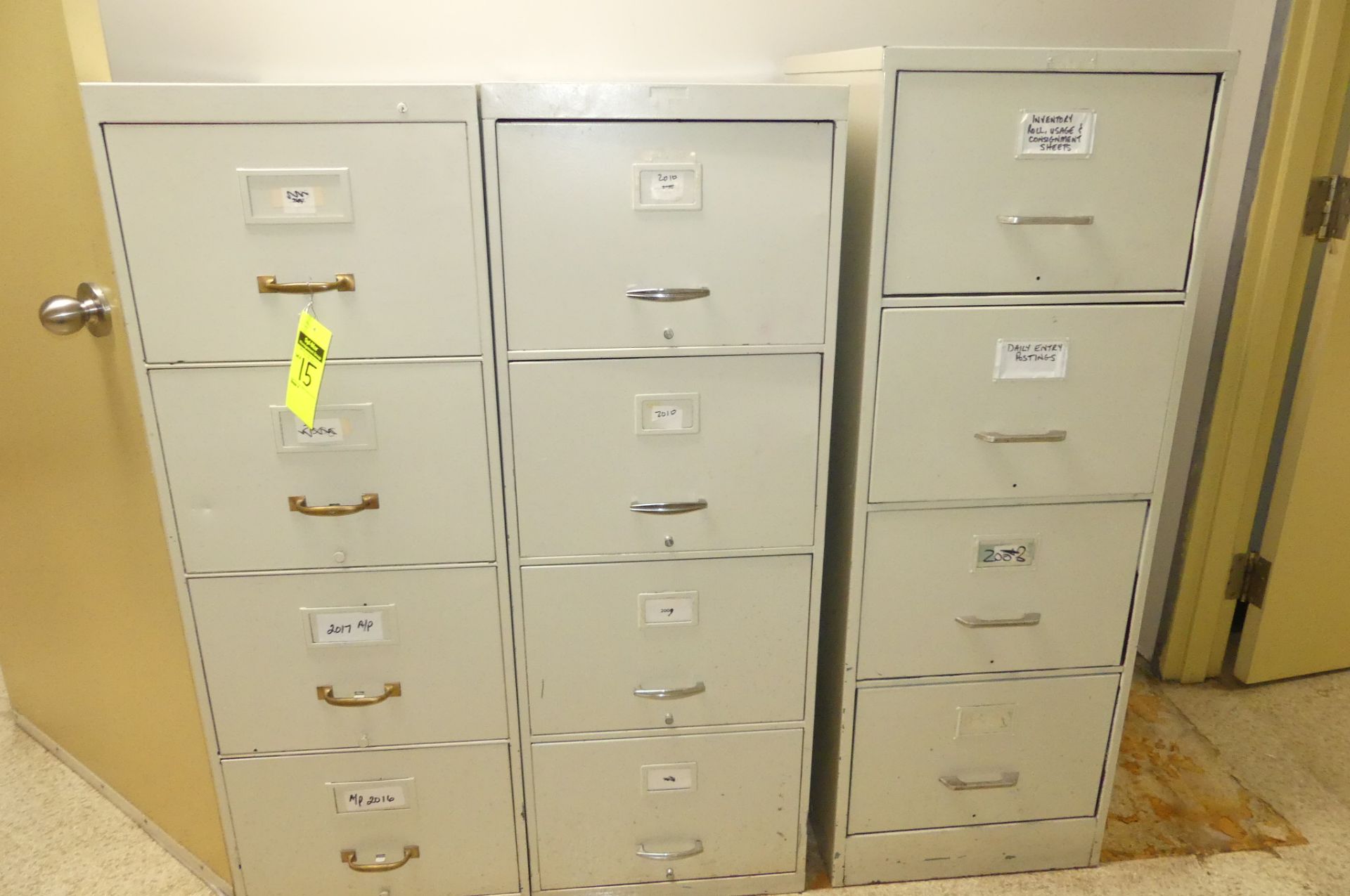 3-FILE CABINETS, PAPER SHREDDED, STEEL RACKING UNIT