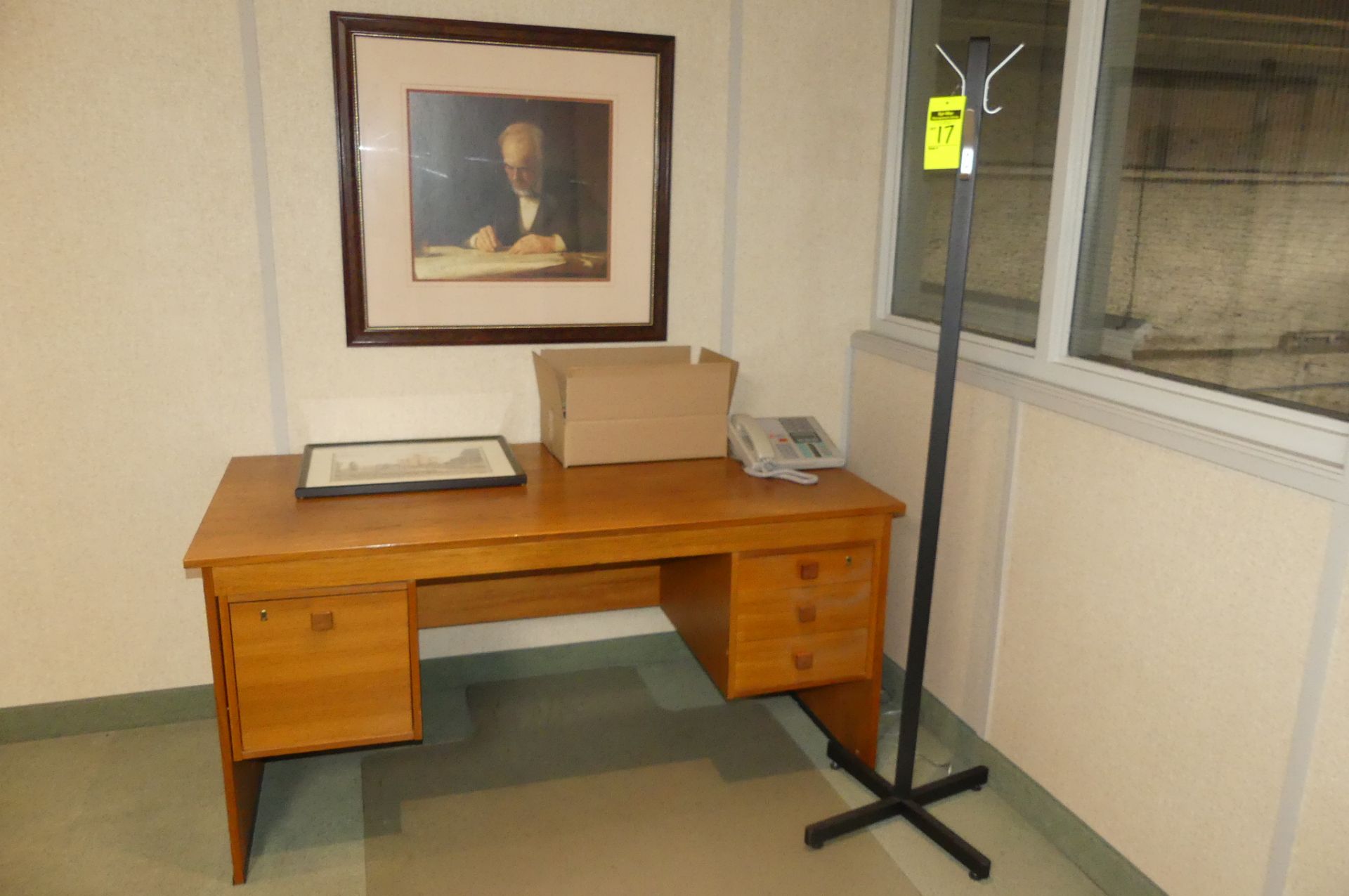 BOARD ROOM TABLE, 8-CHAIRS, DESK, HAT RACK - Image 4 of 4