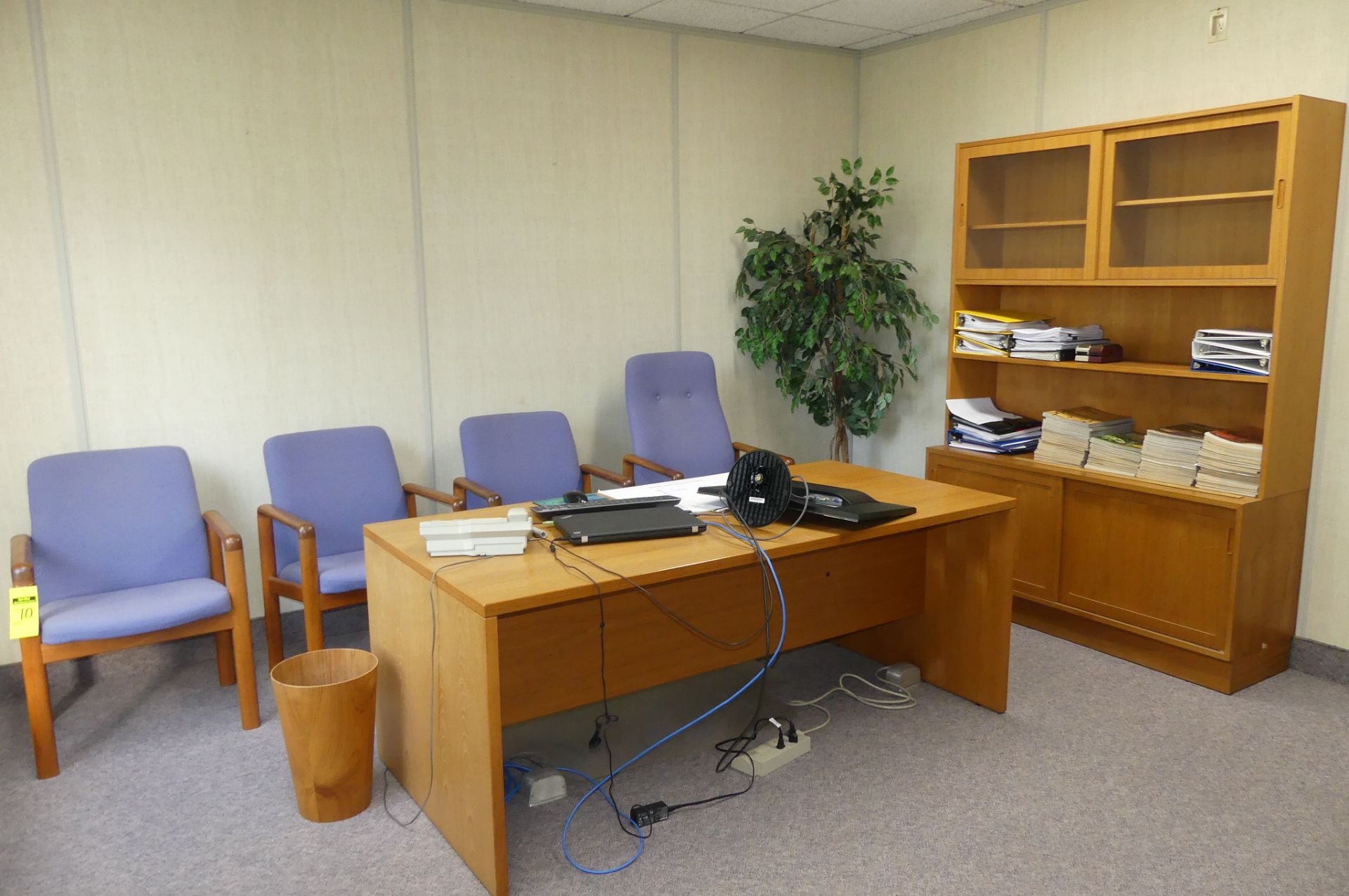 4-CHAIRS, DESK, 2-CREDENZAS - Image 4 of 6