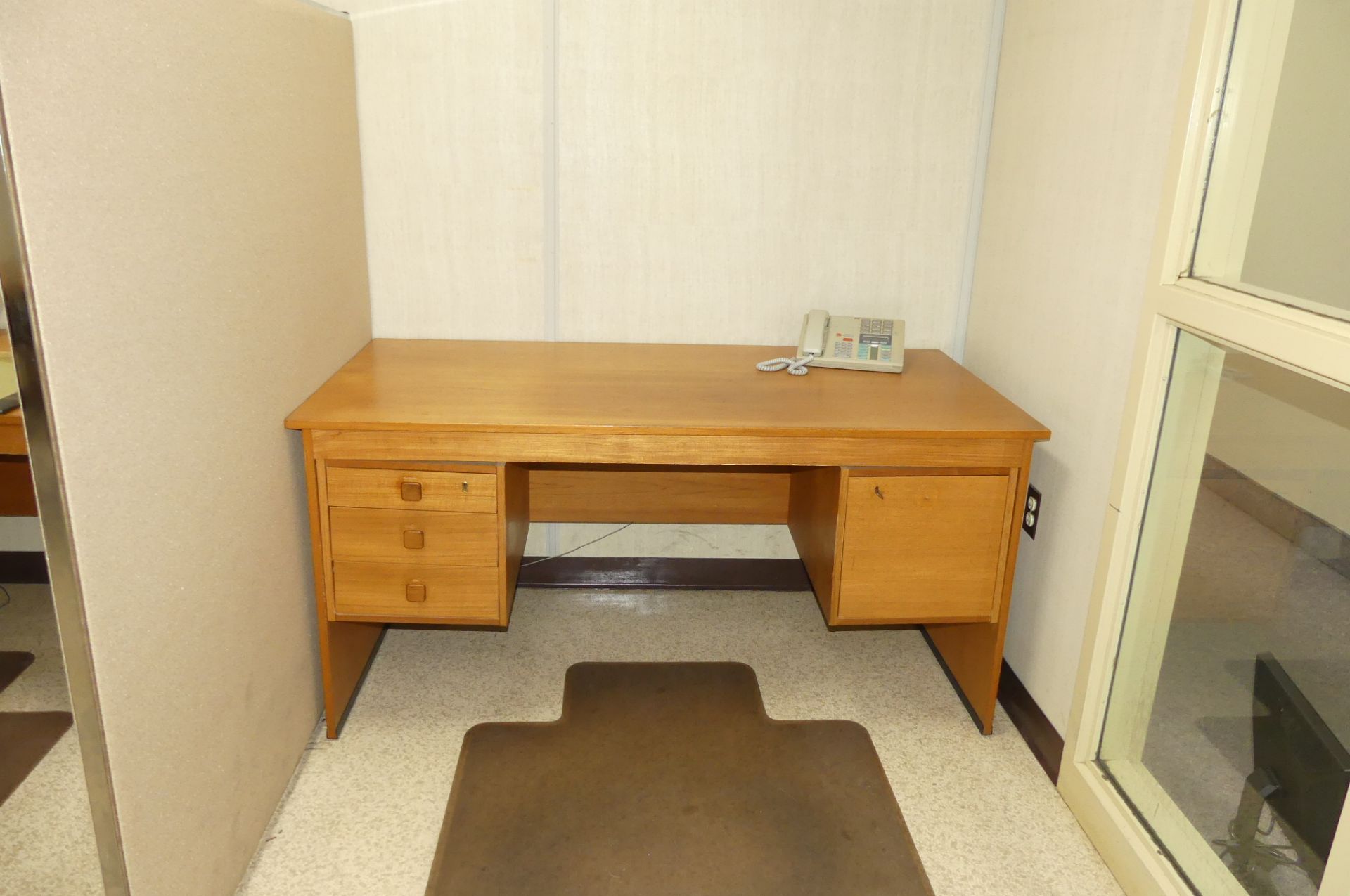 3-DESKS, 4-CHAIRS, TABLE, 2-CABINETS - Image 5 of 6