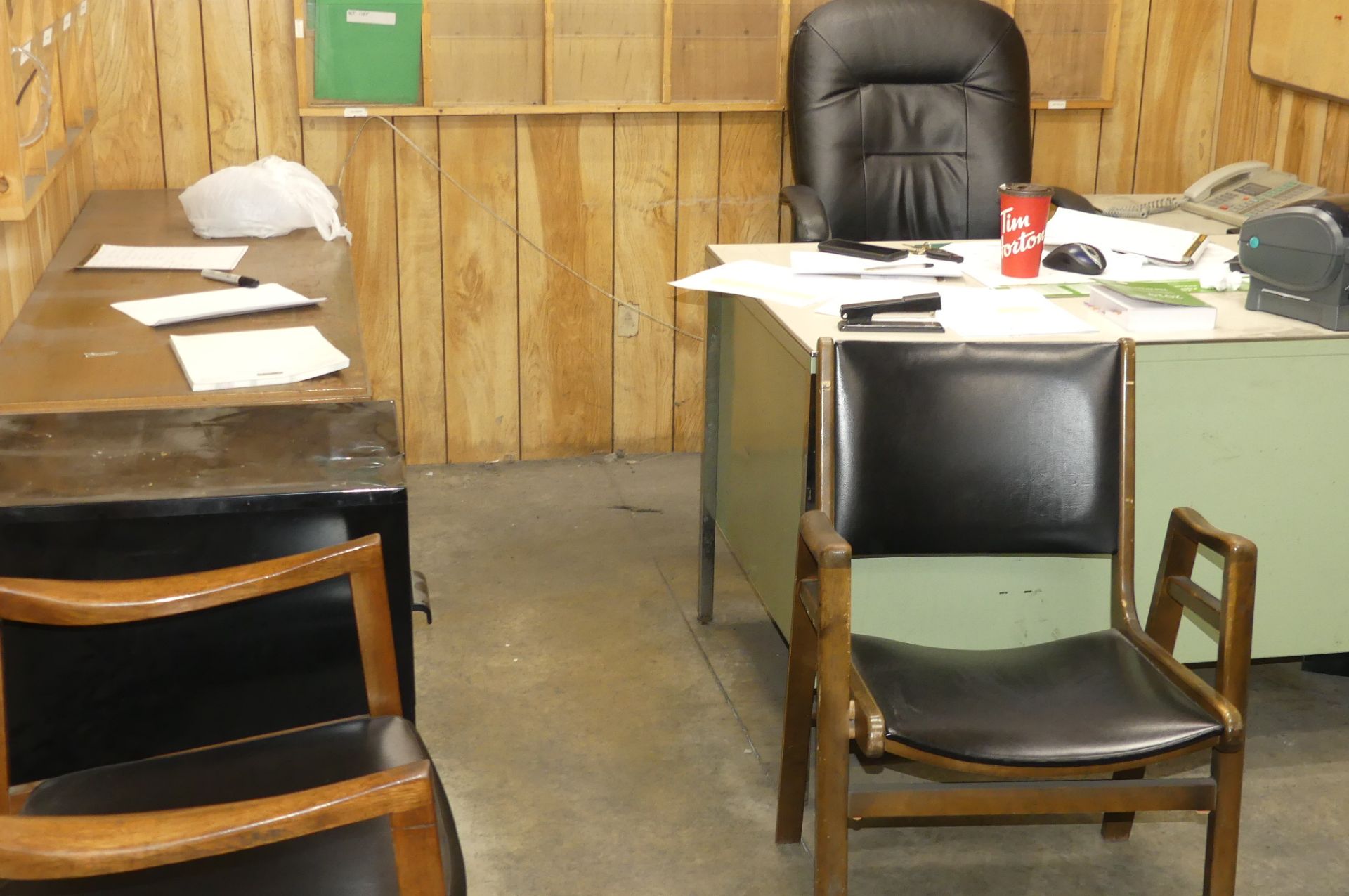 6-CHAIRS, 3-DESKS, FILE CABINET, SHELVING UNITS (DOWNSTAIRS OFFICE) - Image 3 of 4