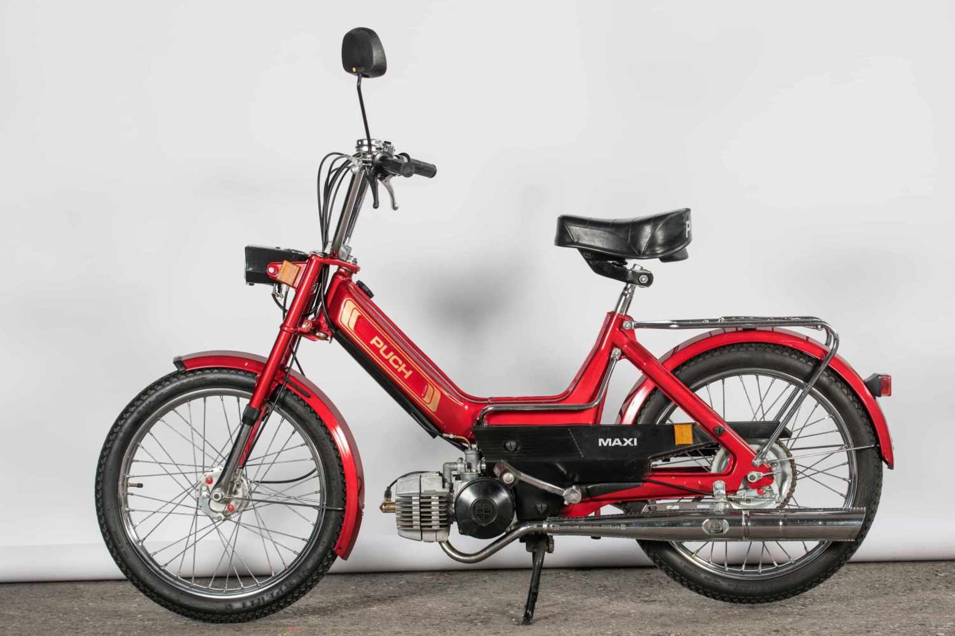 PUCH Maxi S FIN: 6999490, MOTOR: 6999490, österreichische Papiere, rot, BJ. 1986, Erstbesitz,