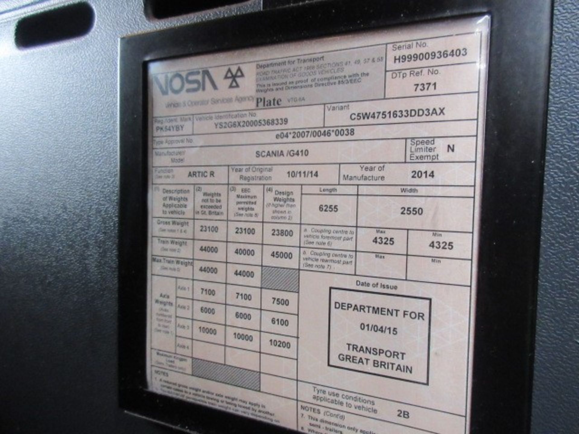 5 x Scania G410 LA6x2/2MNA tractor units - Image 40 of 50