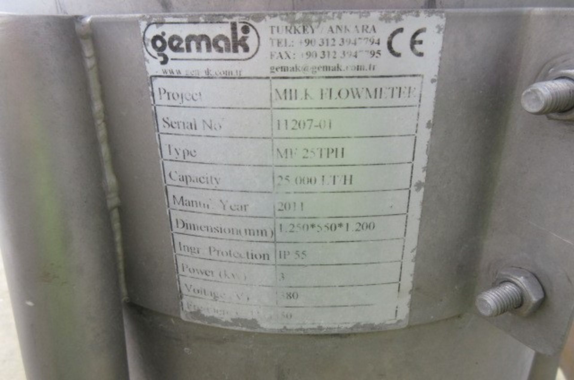 Gemak MF25TPH s/s milk flow meter. - Image 3 of 4
