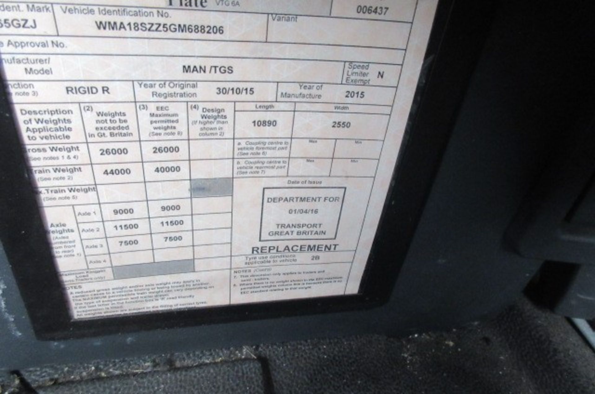 MAN TGS 26.320 6X2-2BL Rigid Box (DA65 GZJ) - Image 16 of 17