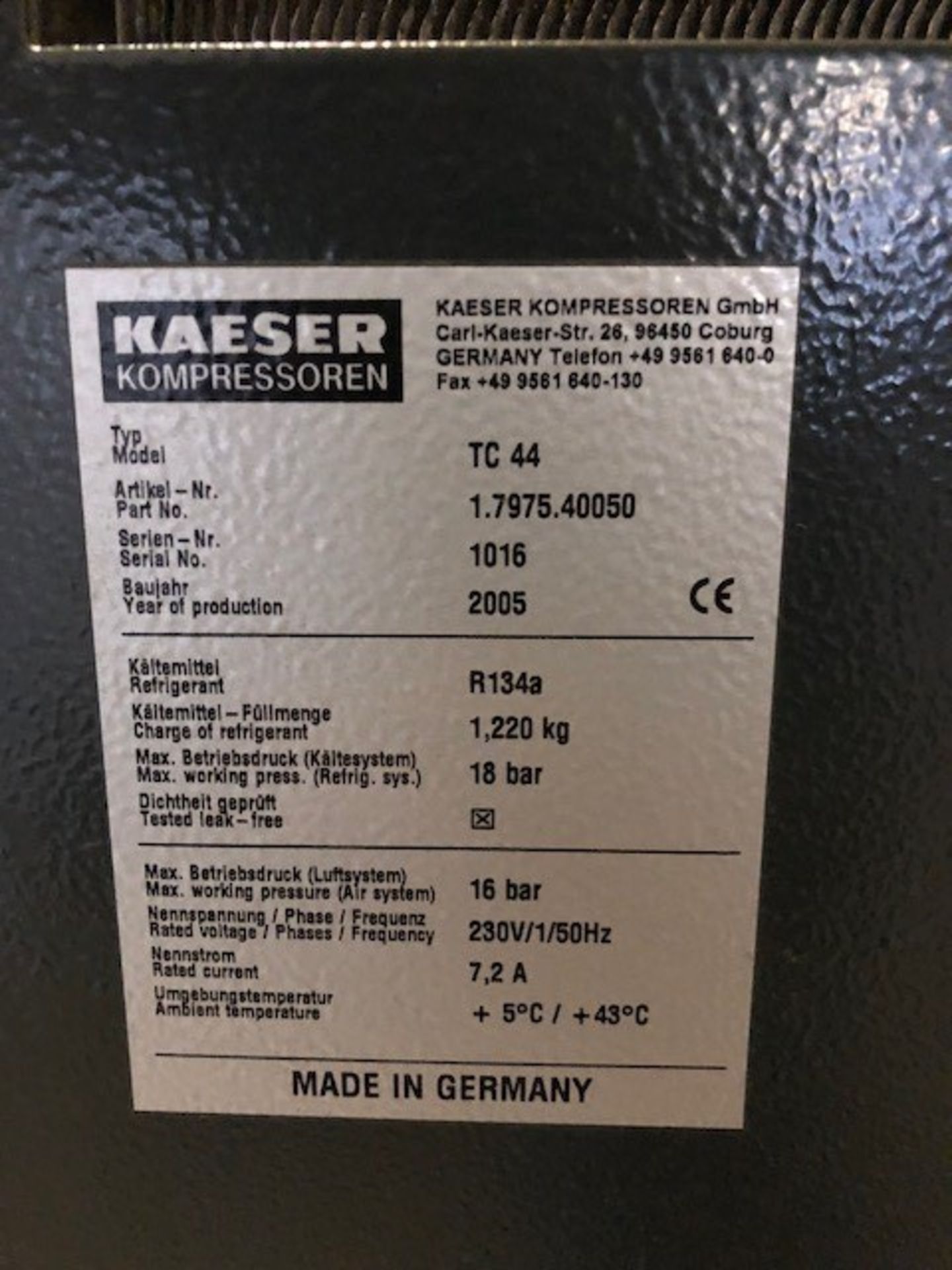 Kaeser TC 44 air dryer with air receiver - Image 3 of 4