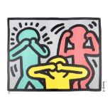 Keith Haring (American 1958-1990), ‘See No Evil, Hear No Evil, Speak No Evil, Radiant Baby & Dog’