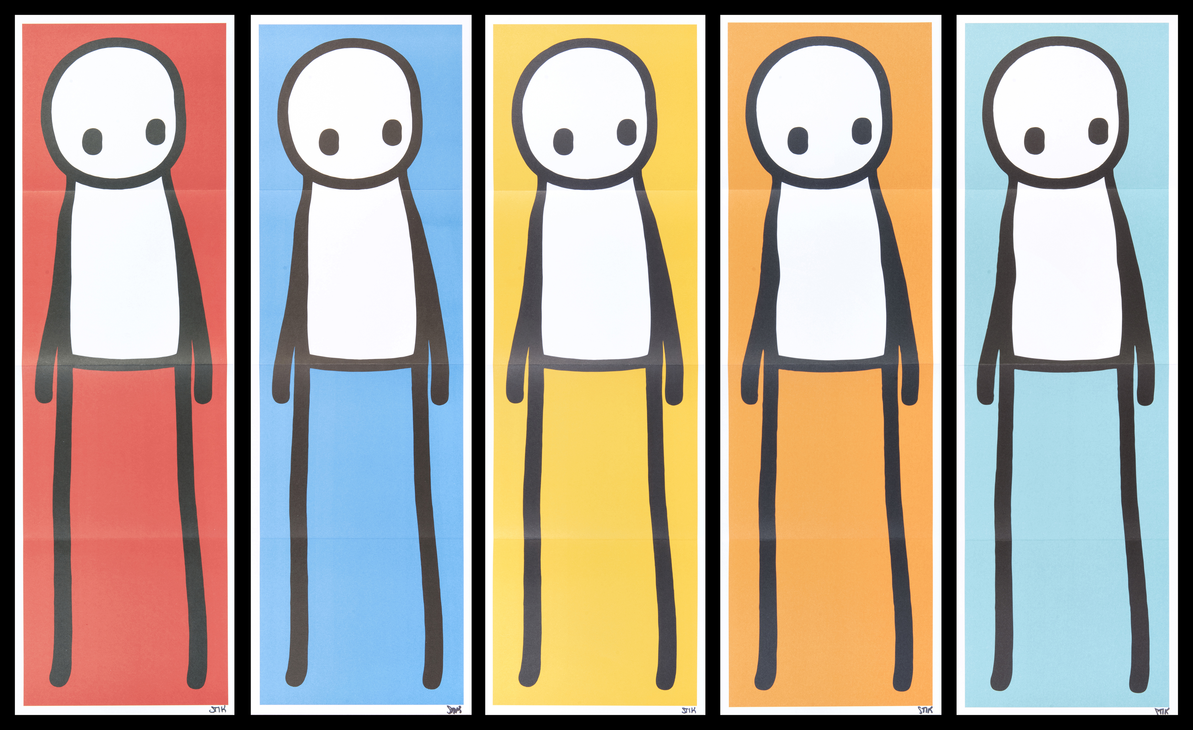 Stik (British) ‘Standing Figure (Red, Blue, Yellow, Orange & Teal)’, 2015