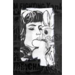 Faile (Collaboration), 'Bunny Girl (Perfect Stencil)', 2008