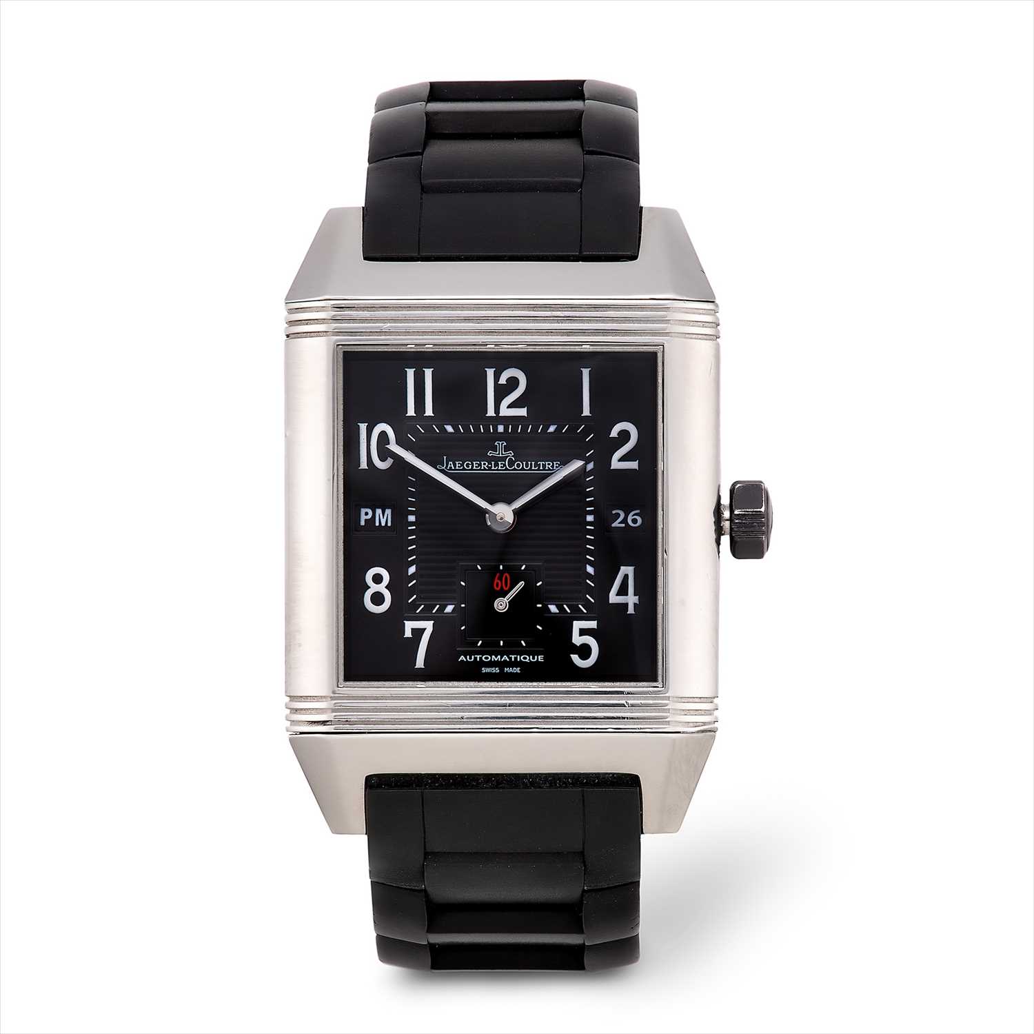 Jaeger LeCoultre - a stainless steel Reverso Squadra Hometime automatic wrist watch.