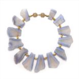 Abigail Sands - a chalcedony collar necklace.