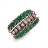 An emerald and diamond Harem ring.