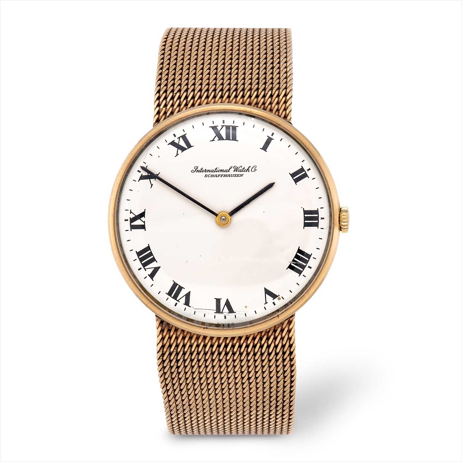 IWC - a 9ct gold manual wind bracelet watch.