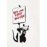Banksy (British b.1974), 'Get Out While You Can (Red)', 2004