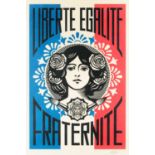 Shepard Fairey (American b.1970), 'Liberte, Egalite, Fraternite & Make Art Not War', 2018