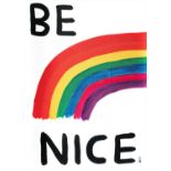 David Shrigley (British b.1968), 'Be Nice (Tea Towel)', 2018