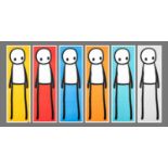 Stik (British b.1979) ‘Standing Figure (Book) (Red, Blue, Yellow, Orange, Teal & Grey)’, 2015