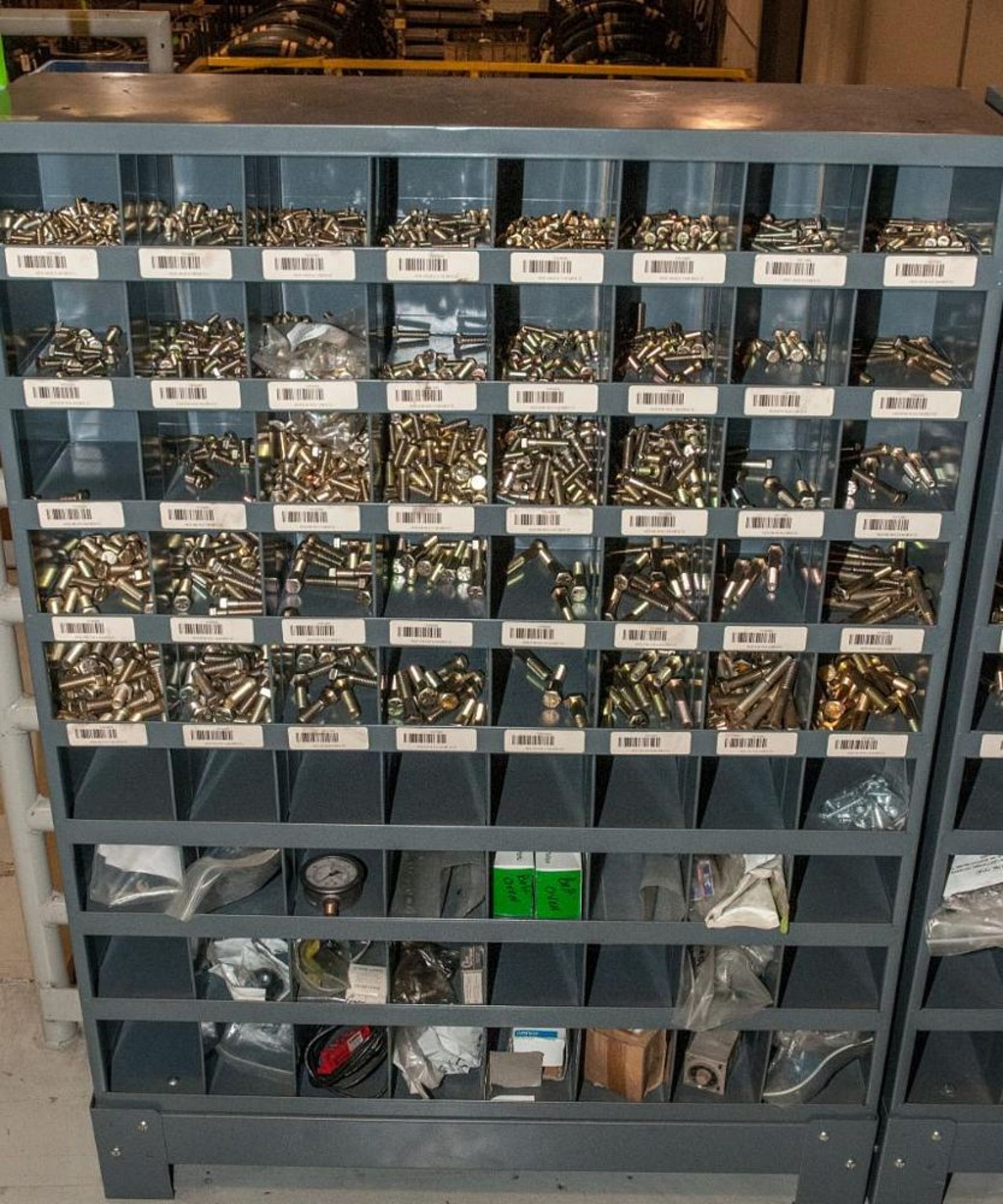 (6) Parts Bin Cabinets with Contents, Bolts, Washers Nuts, Most Grade 8 See Photos, Cabinets Have 72 - Image 2 of 7