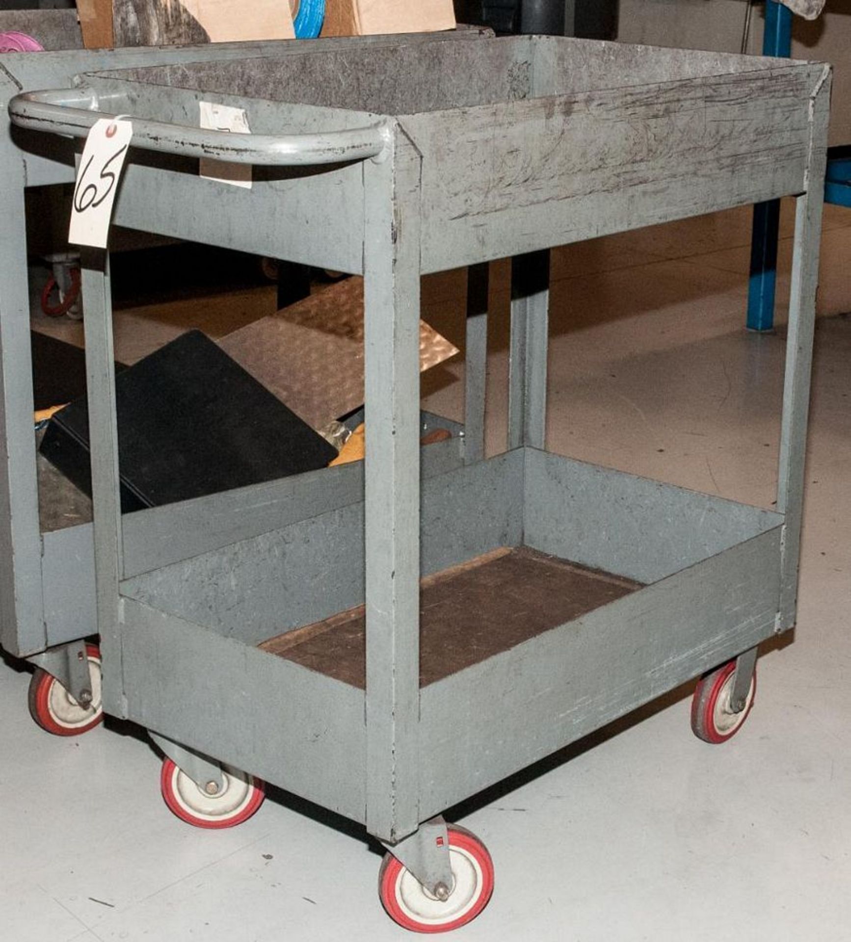 Steel Rolling Parts Cart 18" x 30" W/ Lower Shelf