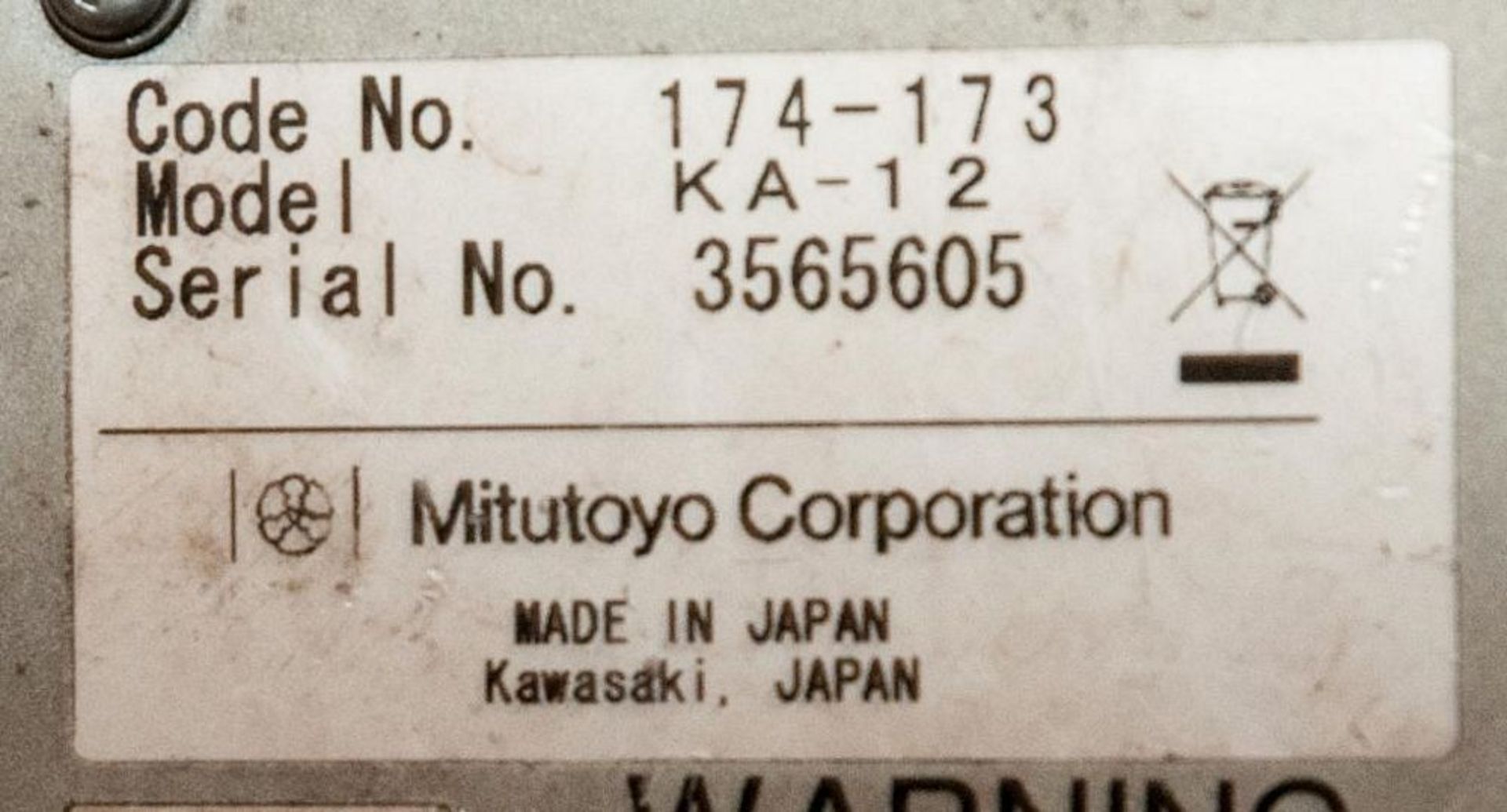 Mitutoyo KA Counter Length Gauge, Mdl KA-12, s/n 3565605 - Image 2 of 2