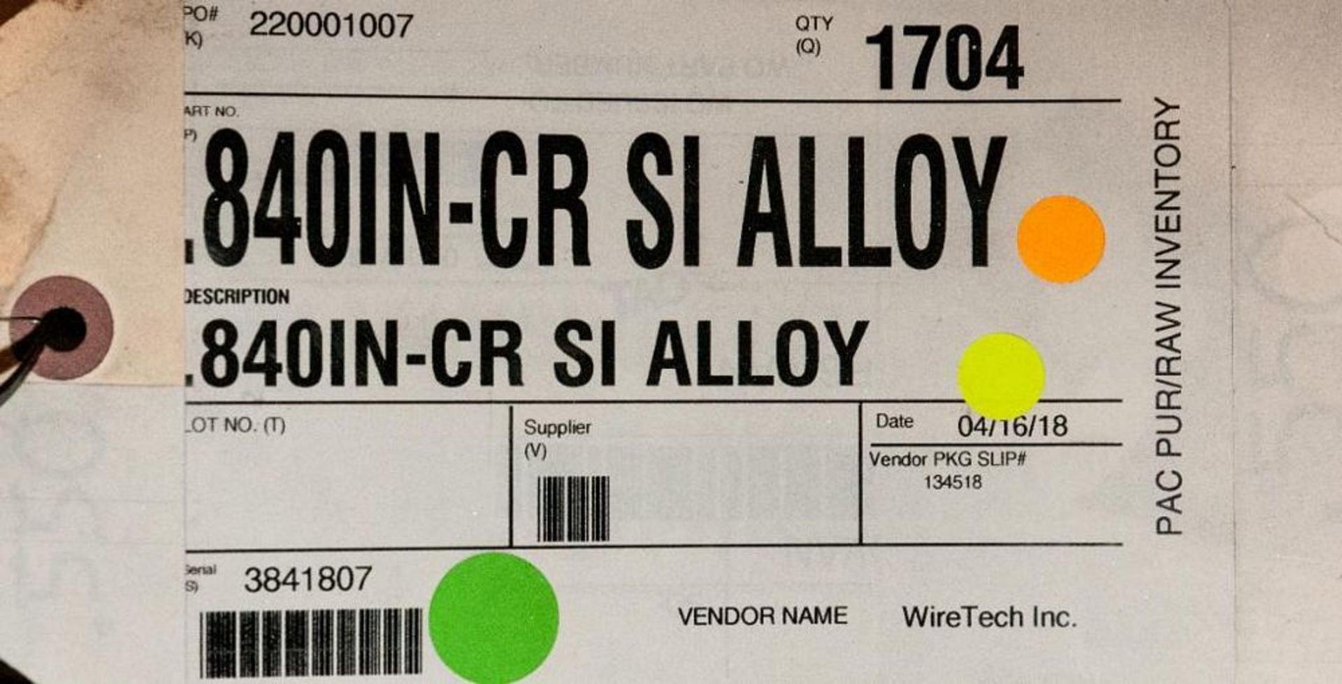 (2) Hats with coils CR SI Alloy .840 Diam. Steel, 3476 lbs. Total. According to tags, Inspect, See P - Image 2 of 3