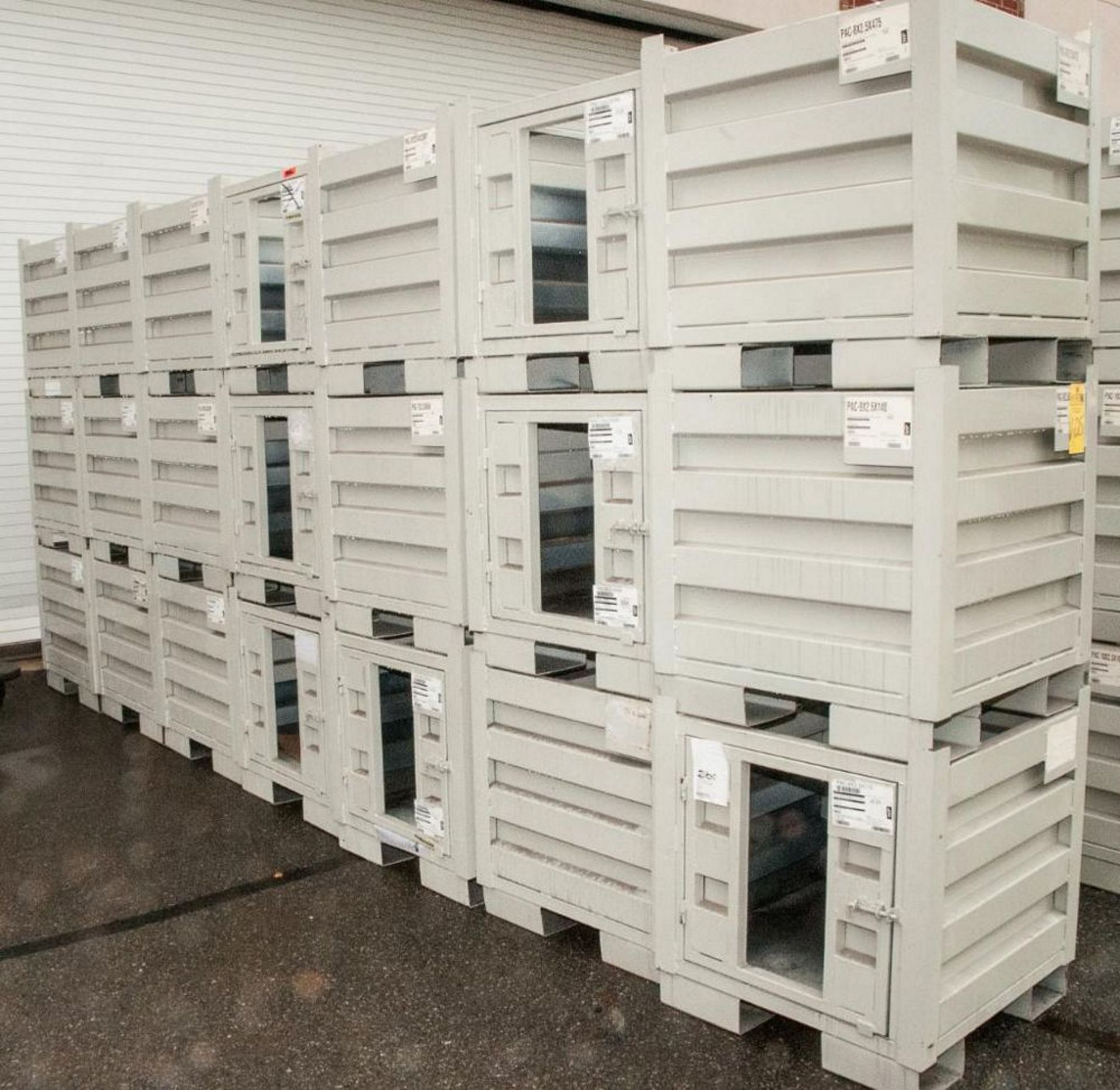 (21) Steel Stacking Bins with Door, OD Approx. 29 1/2" x 29 1/2" x 32" Tall, No contents - Bild 2 aus 2