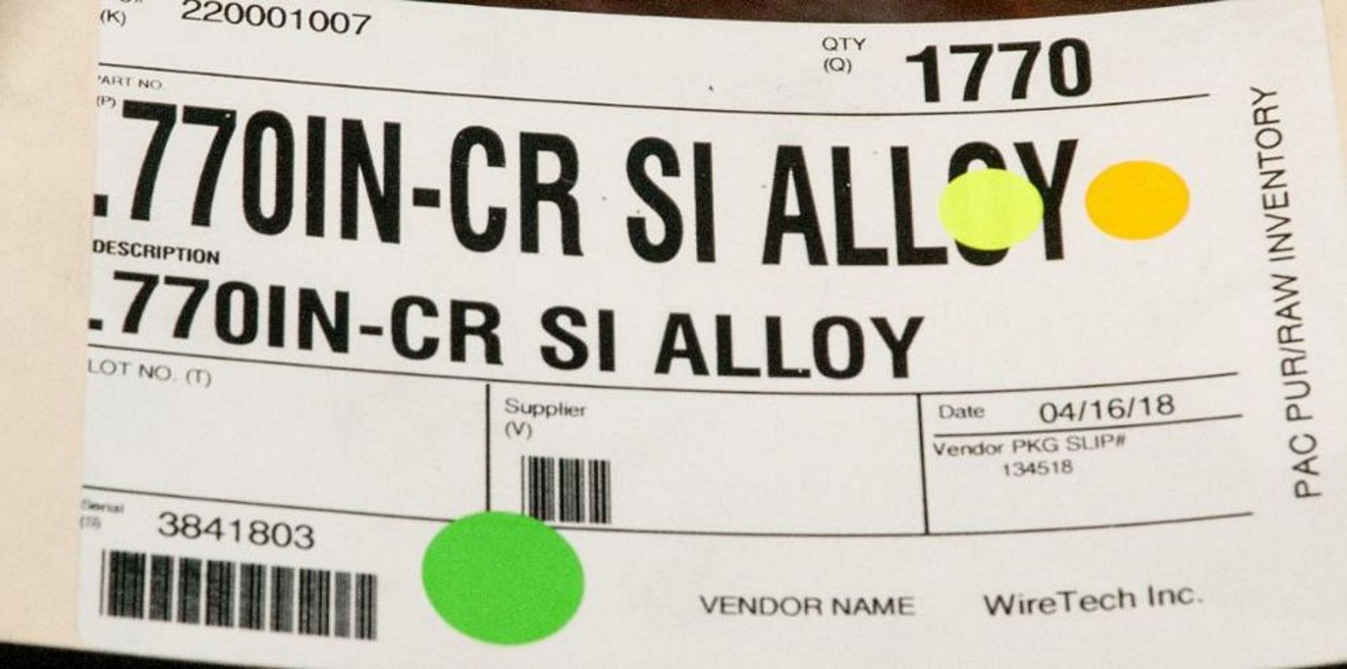 (2) Hats with coils CR SI Alloy .770 Diam. Steel, 3680 lbs. Total. According to tags, Inspect, See P - Image 3 of 3