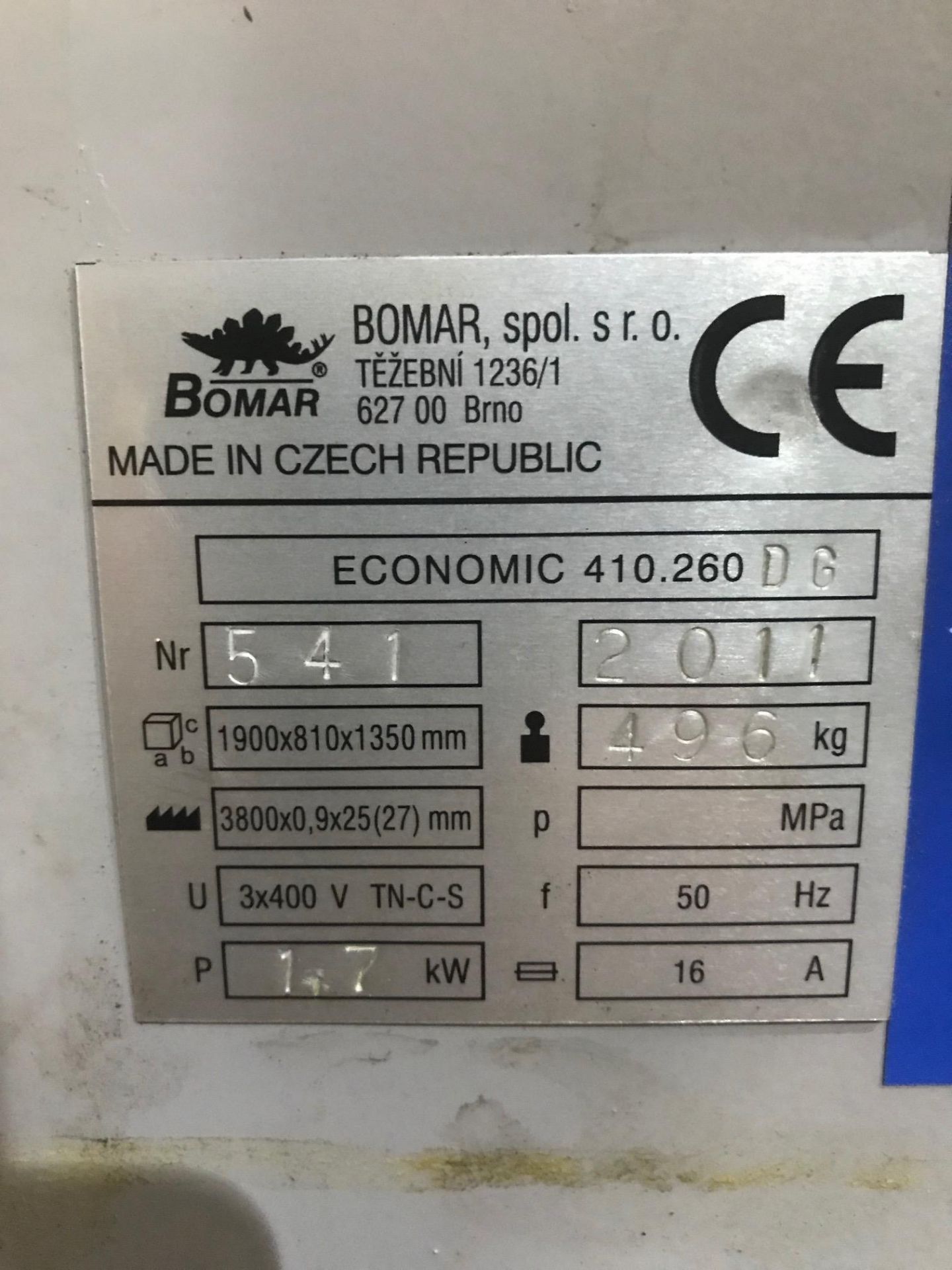 Bomar 410.260DG Manual Horizontal Bandsaw - Image 2 of 2