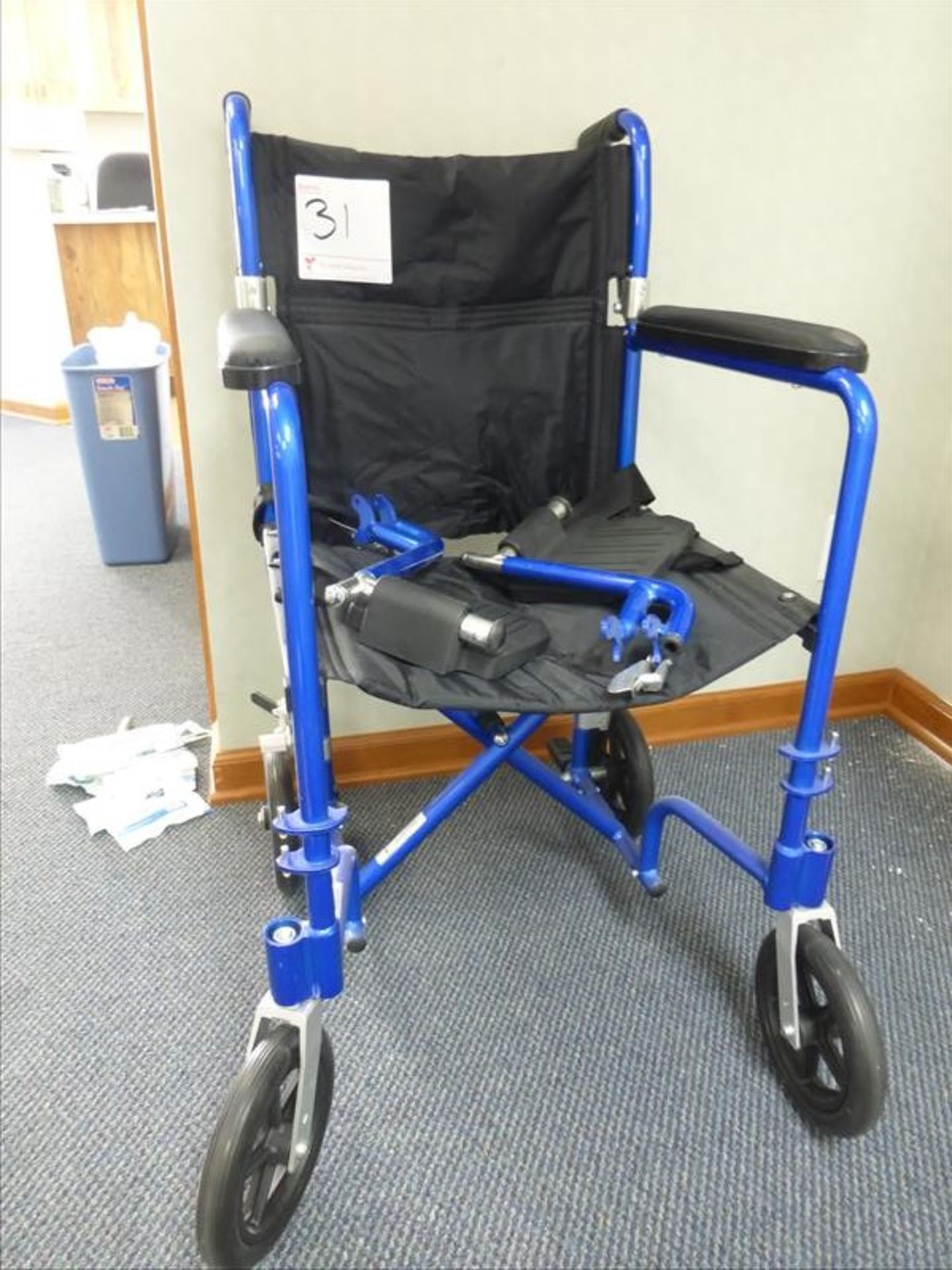 Medline foldable wheel chair. [Winner will be determined based on sum of bids on lots 1A to 73 vs