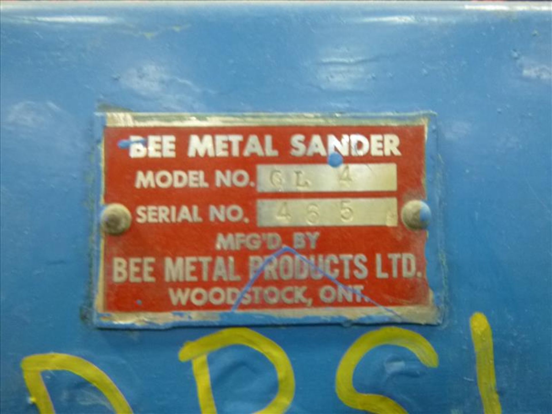 Bee wet belt sander, mod. GL4, ser. no. 465 [Winner will be determined based on sum of bids on - Image 2 of 2