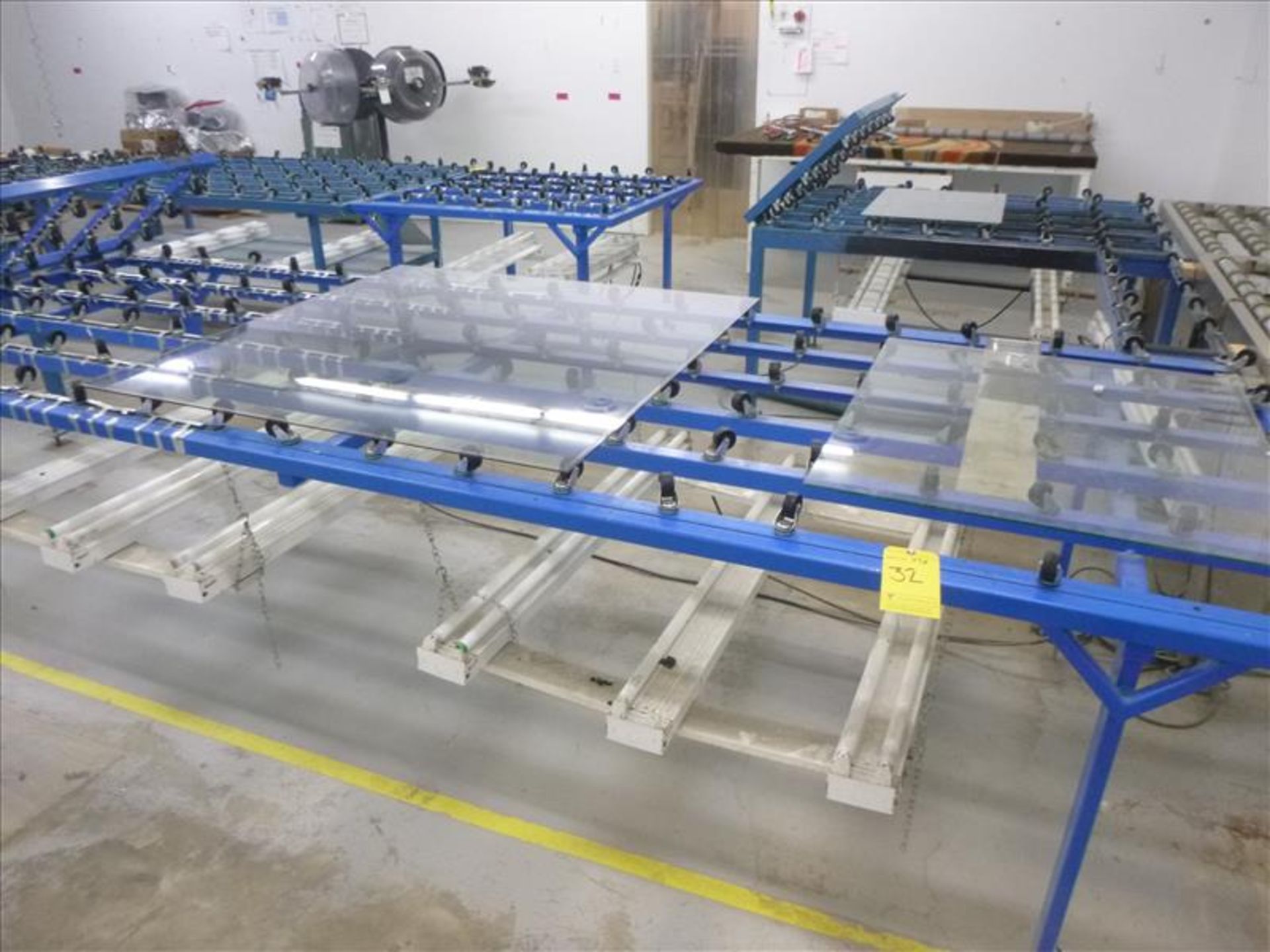 (6) caster transfer/inspection tables in Insulating Glass Dept.