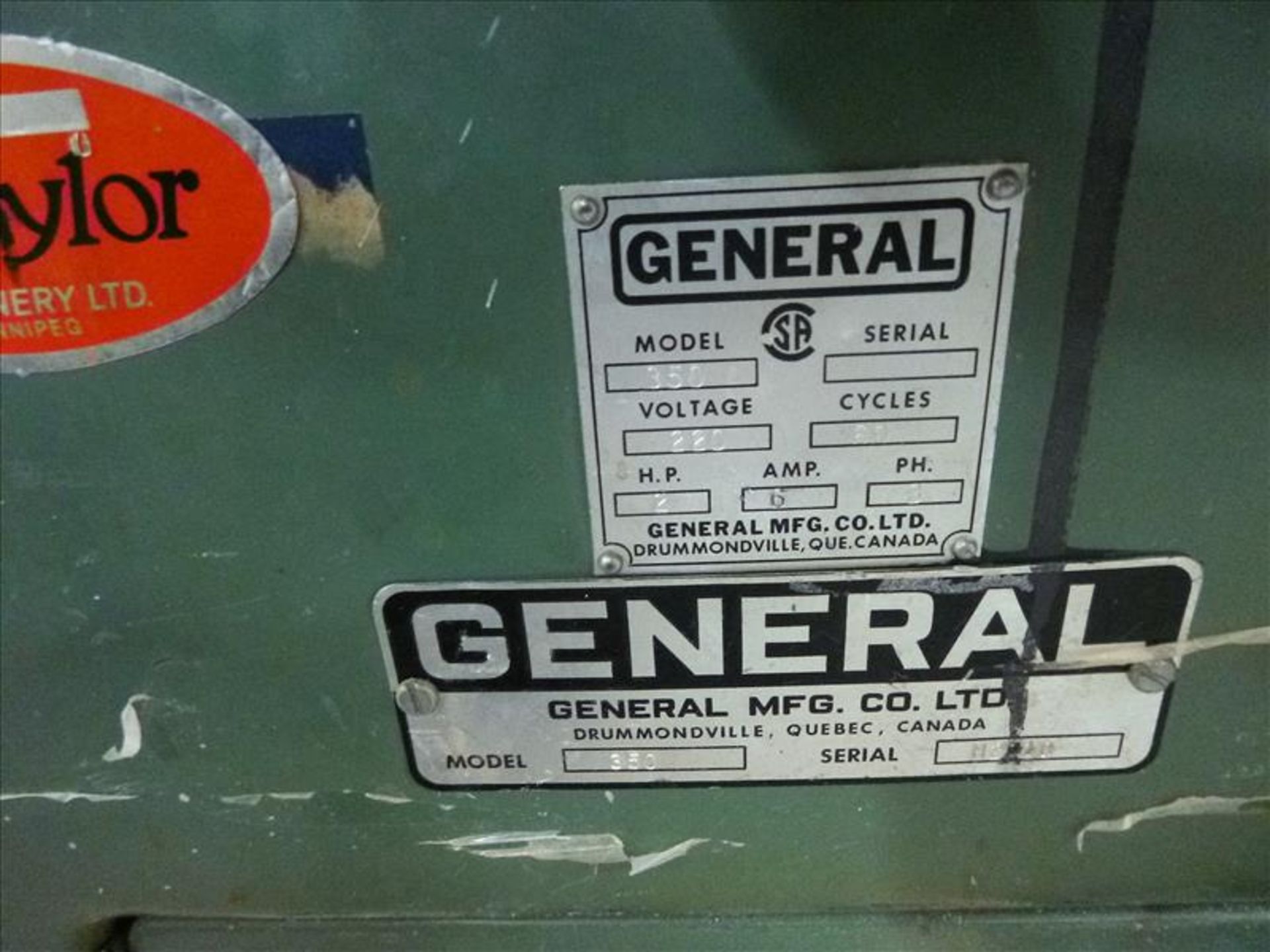 General table saw, mod. 350, ser. no. M2710 - Image 2 of 2