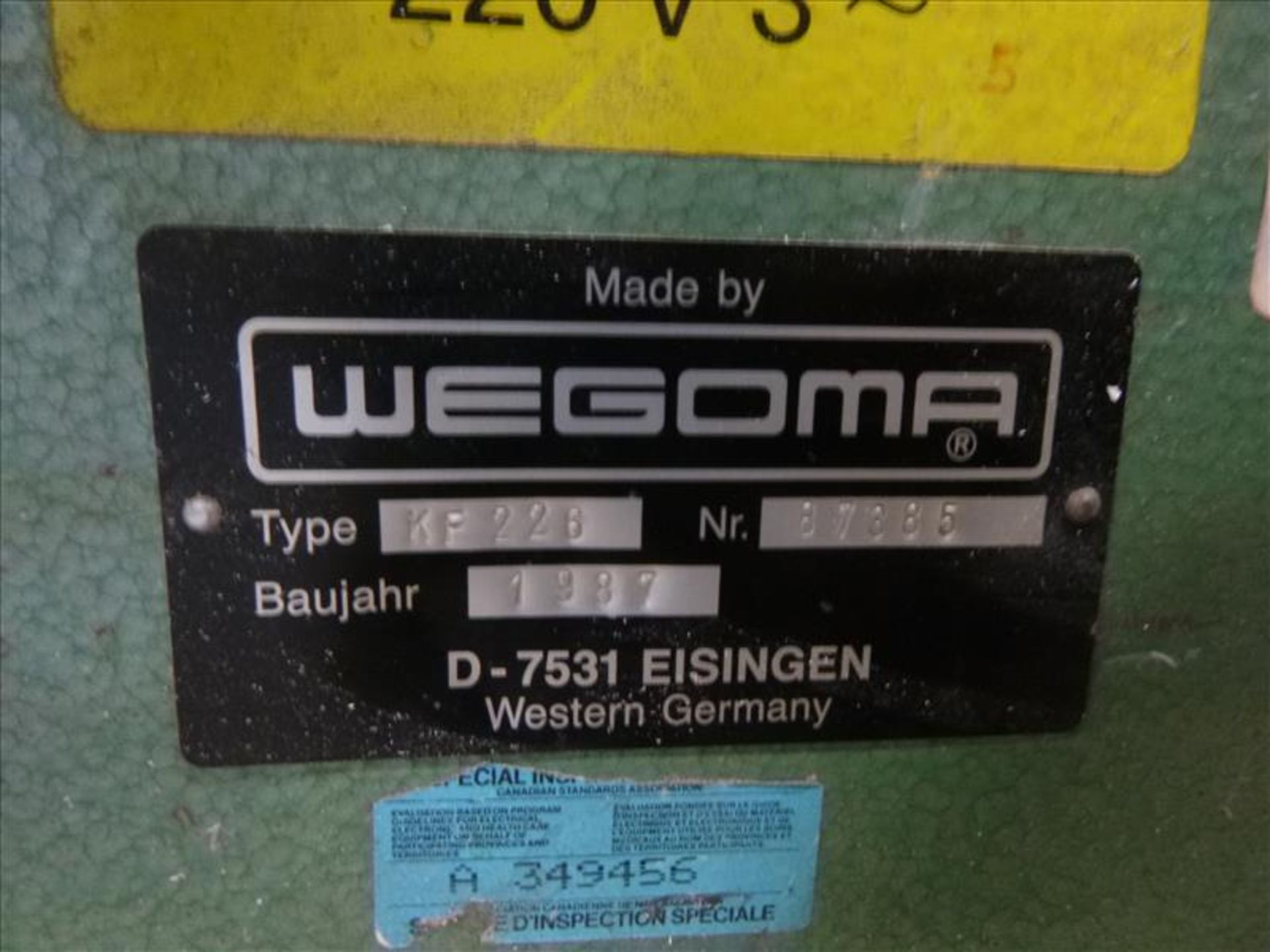 Wegoma copy router, mod. KF-226, ser. no. 87385 (1987), 1.1 kw - Image 2 of 2