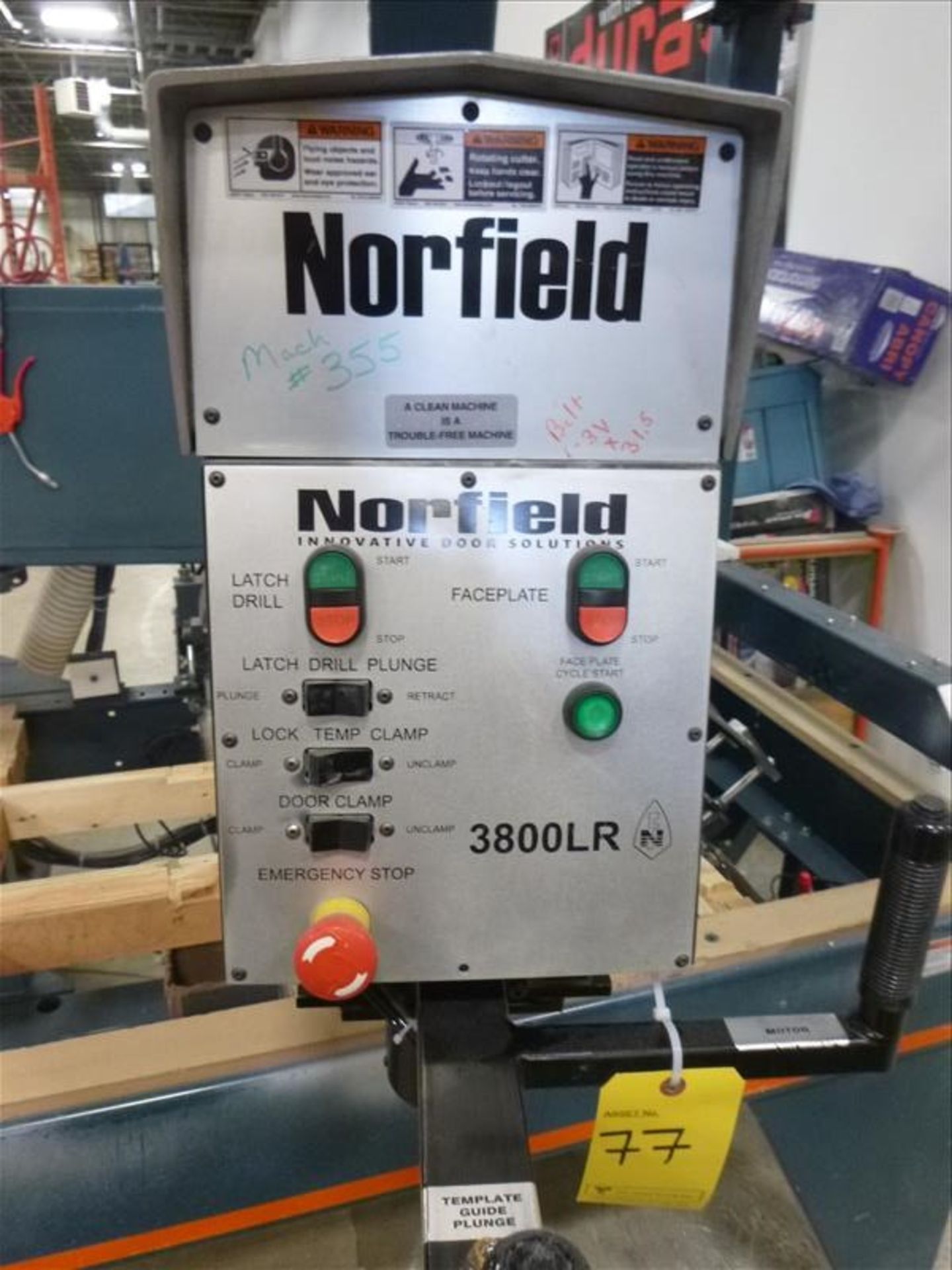 Norfield door lite cut-out machine, mod. 3800LR, ser. no. DL42020HT c/w overhead template, etc. ( - Image 3 of 4