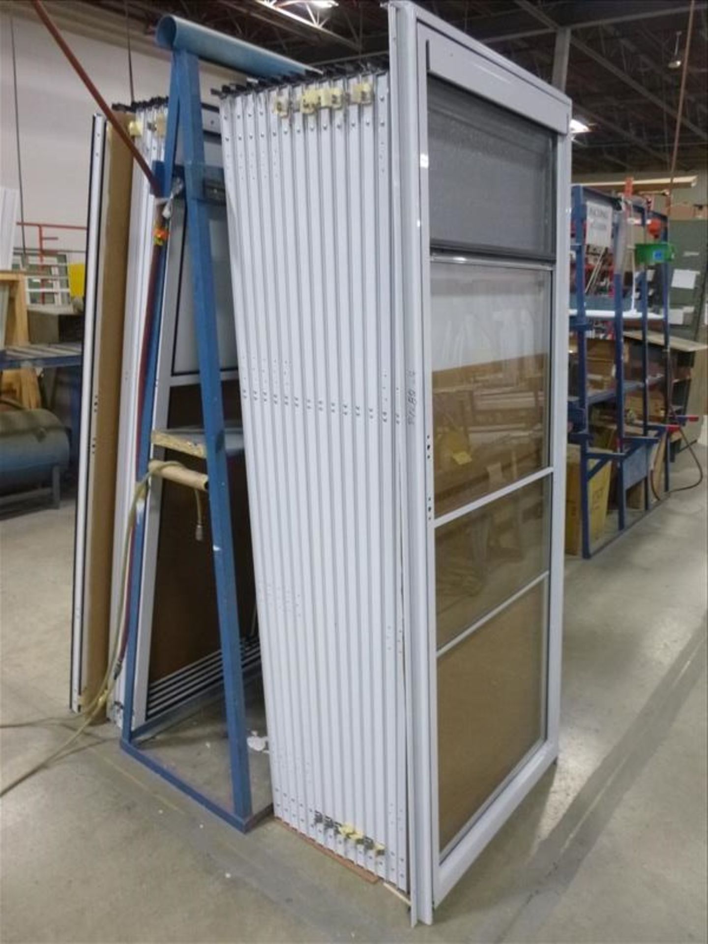 (lot) aluminum stock; new, WIP, finished, scrap c/w (3) upright storage racks [Winner will be - Image 10 of 15