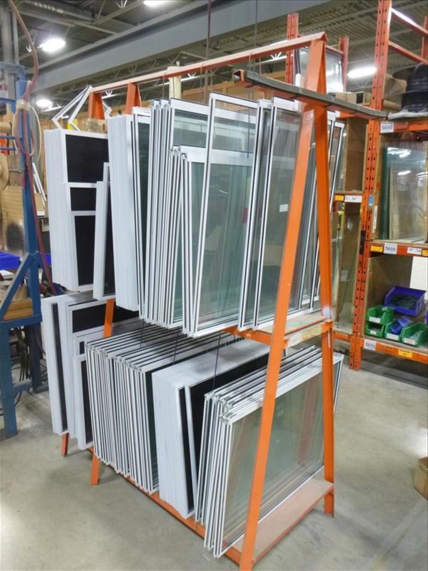 (lot) aluminum stock; new, WIP, finished, scrap c/w (3) upright storage racks [Winner will be - Image 11 of 15