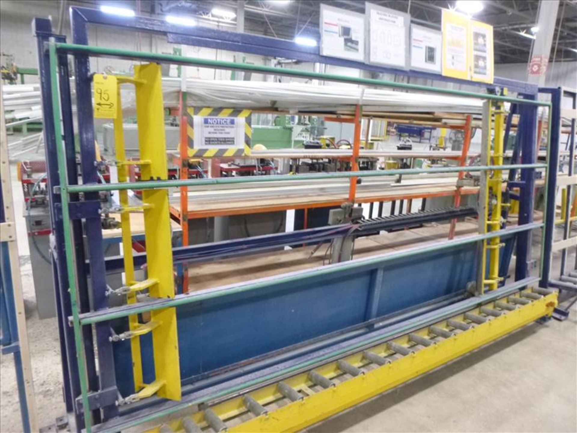 Urban glazing line, including: (2) glazing & control lift units (3) vertical roller conveyor