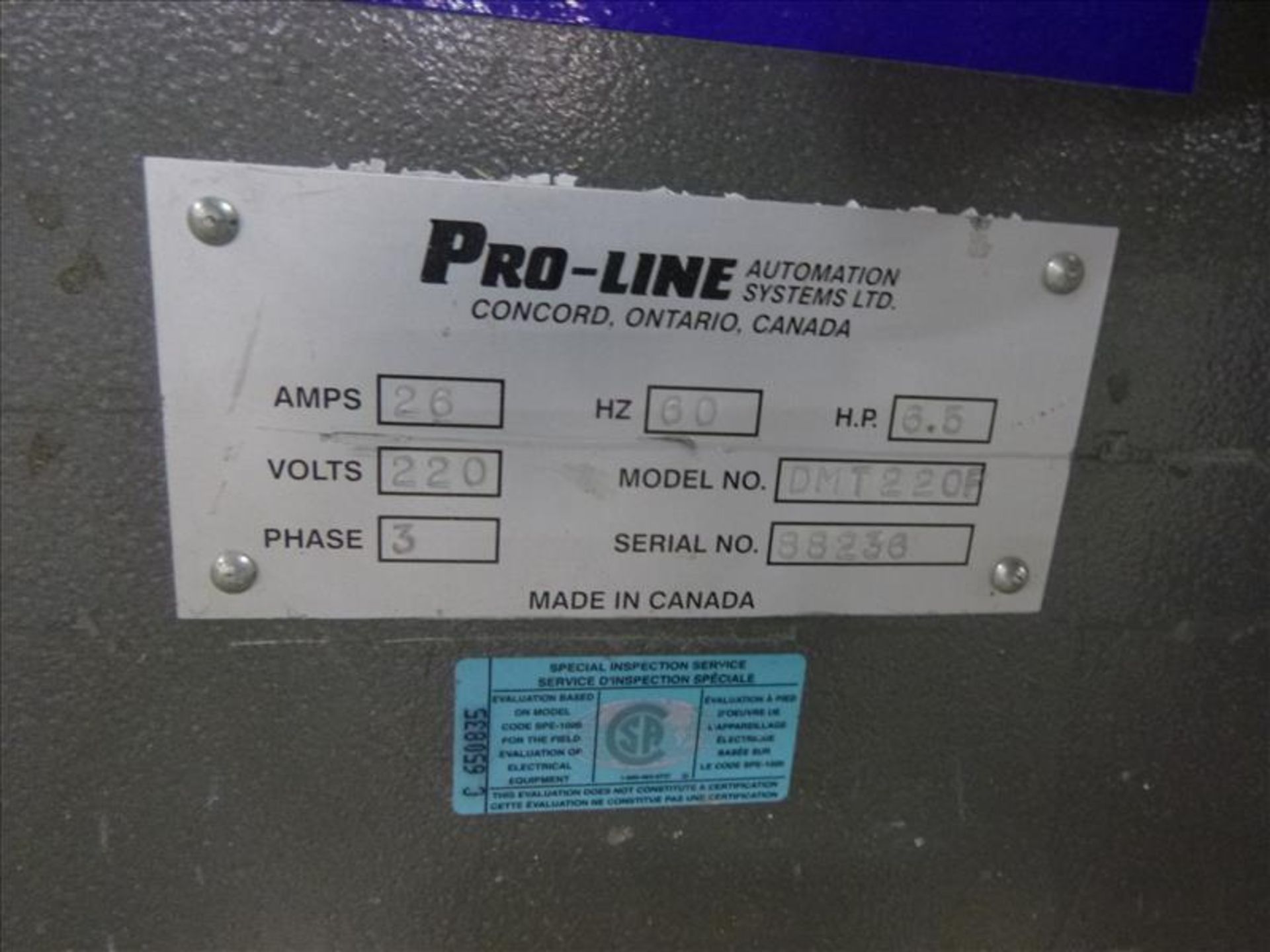 Pro-Line double-mitre saw, mod. DMT220P , ser. no. 88236 (ca. 2008), c/w change parts - Image 6 of 7