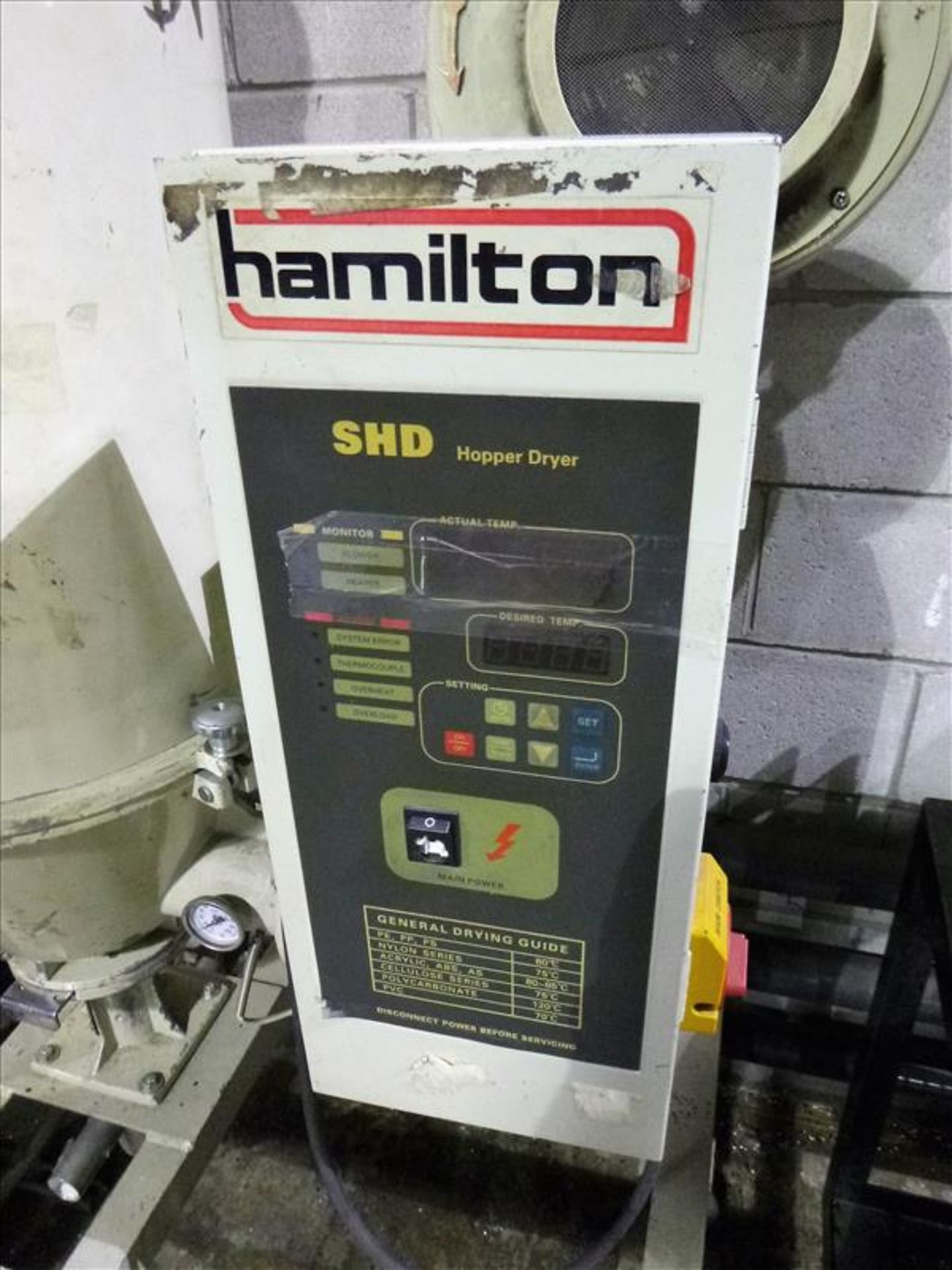 Hamilton mod. SHD5010 Desiccate Dryer ser. no. HA02-1804, w/100 LB. Hopper - Image 2 of 3