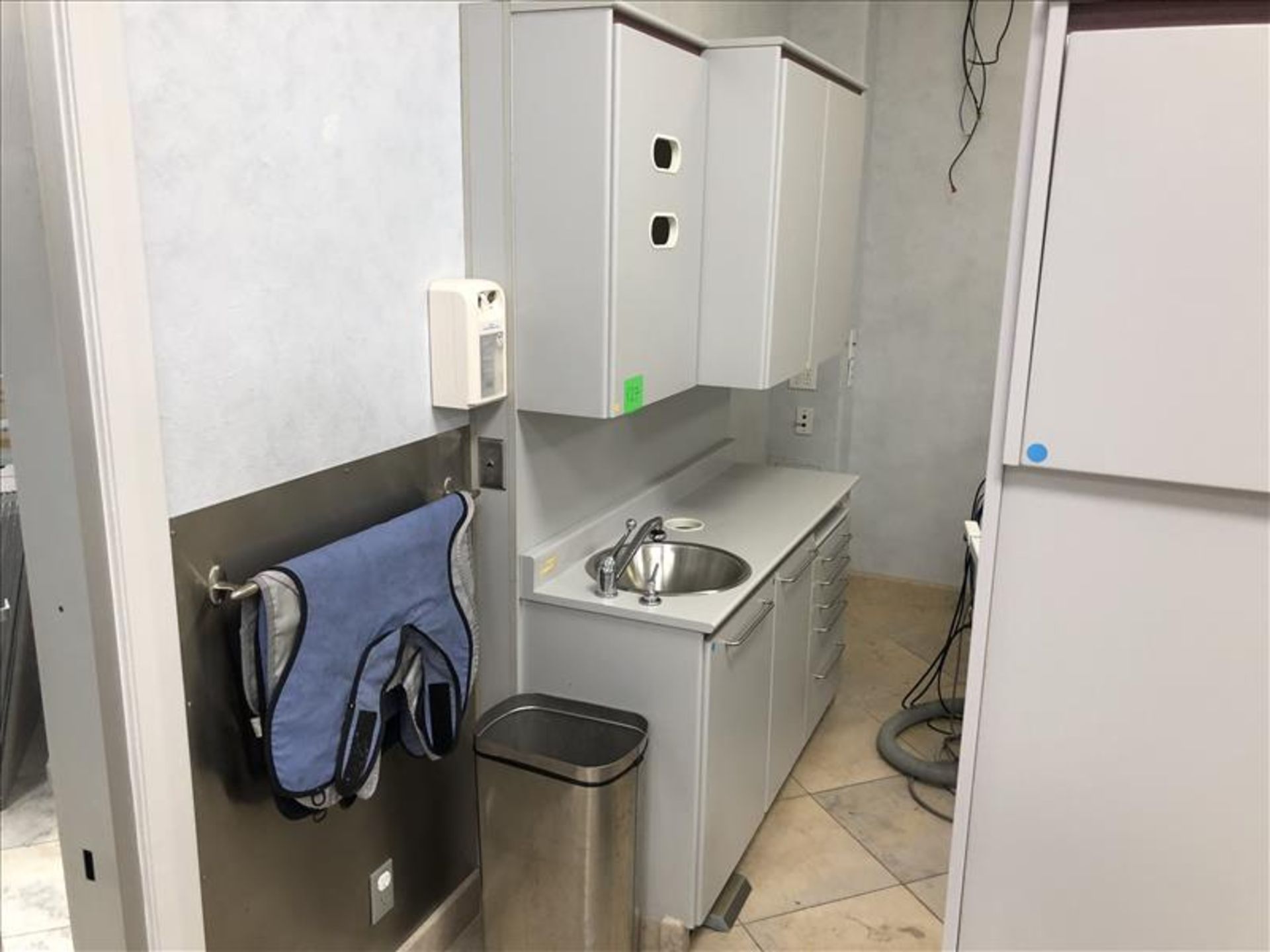 Dental cabinet /counter unit with cupboard, stainless sink with foot controlled faucet, (1) 5 - Image 2 of 2