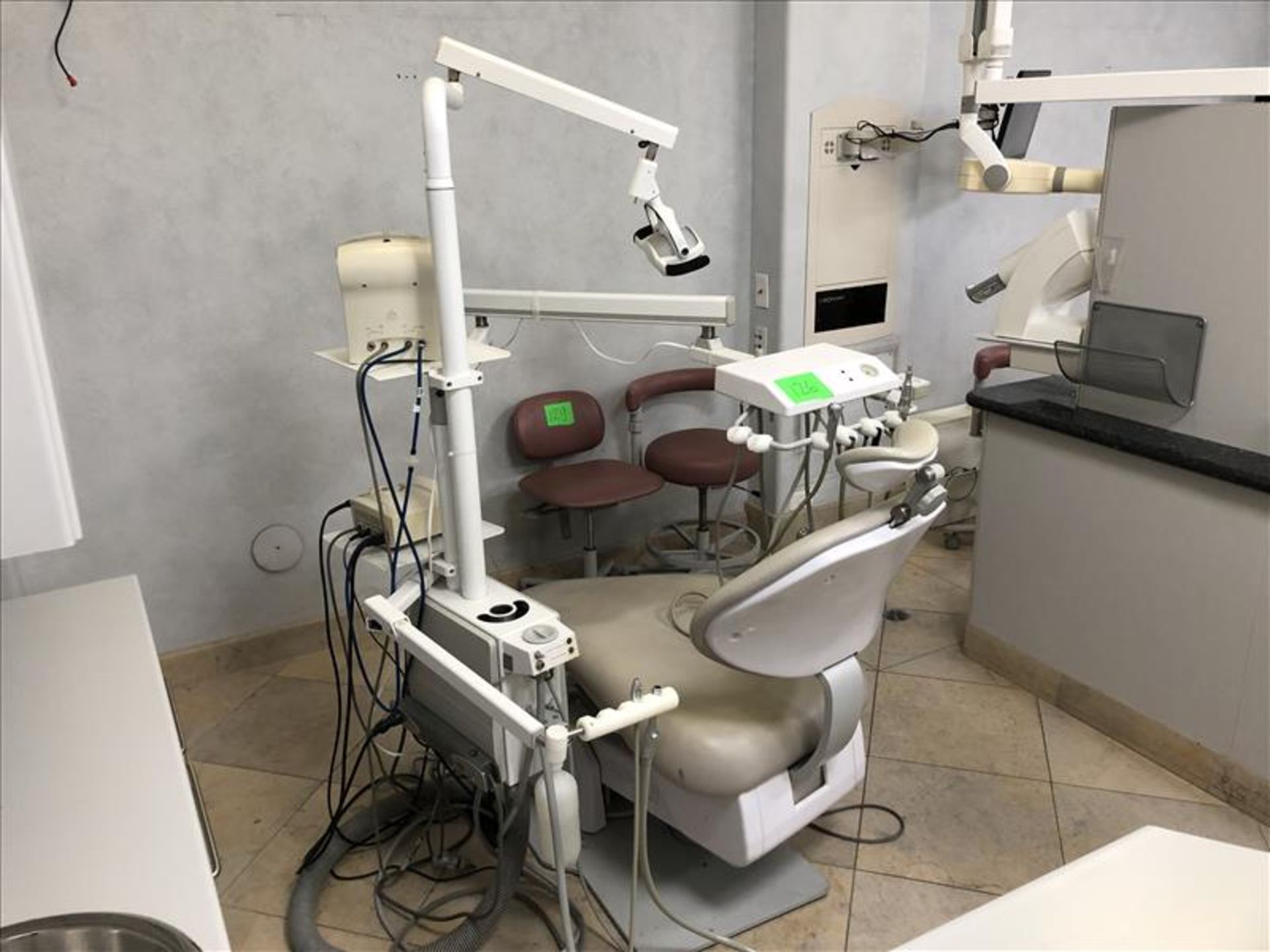 Dental operatory set including (1) Dentech Ultima 2 adjustable dental chair, light with post, foot - Image 2 of 2