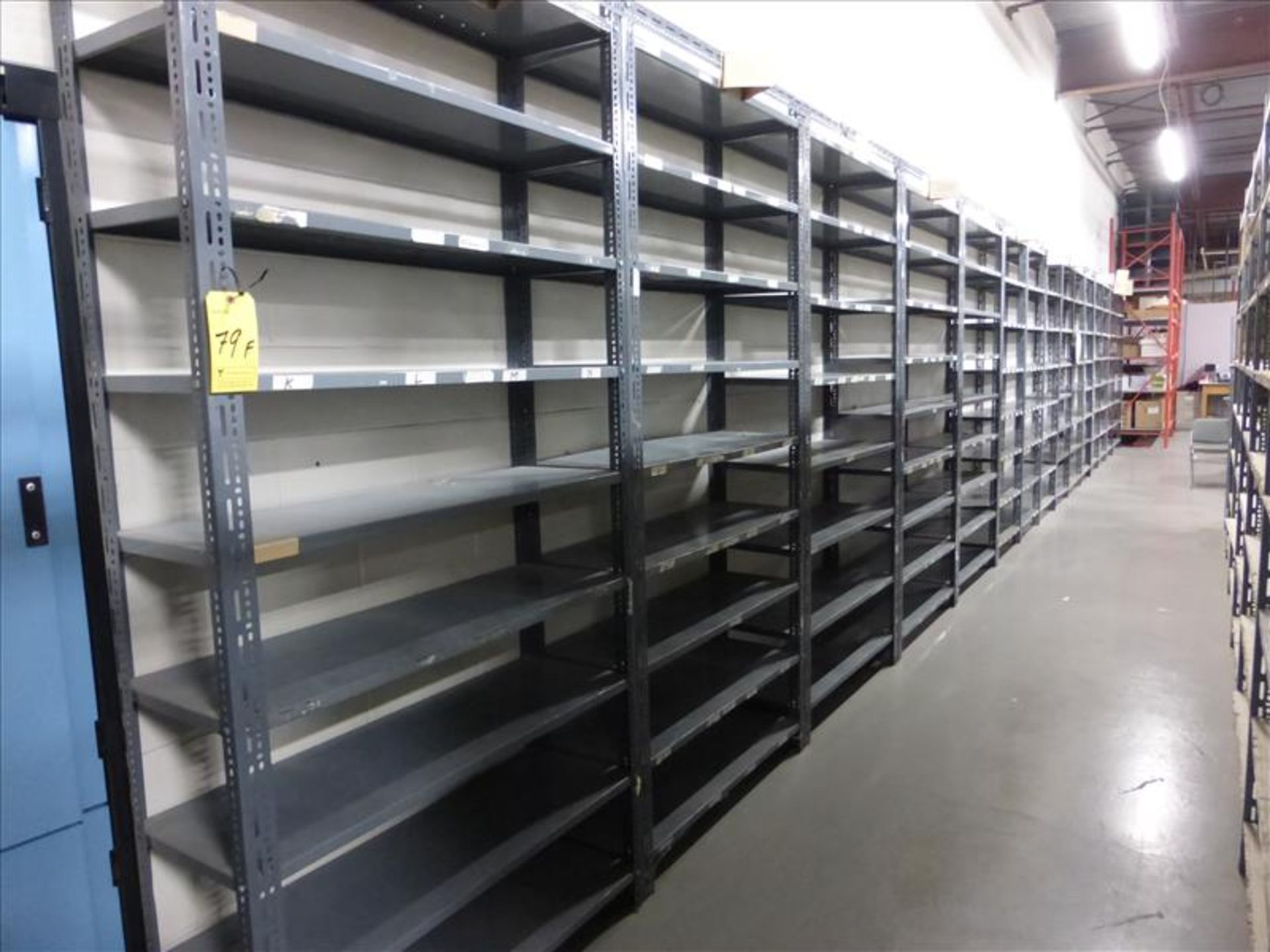 (15) Sections of Dexion shelving, 4 ft. x 15 in.