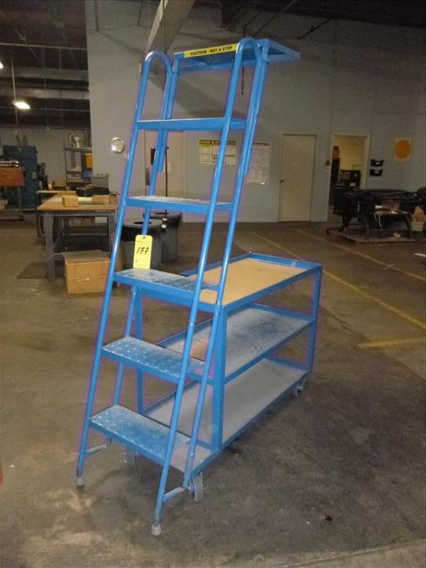 5 Step Rolling Ladder w/Cart