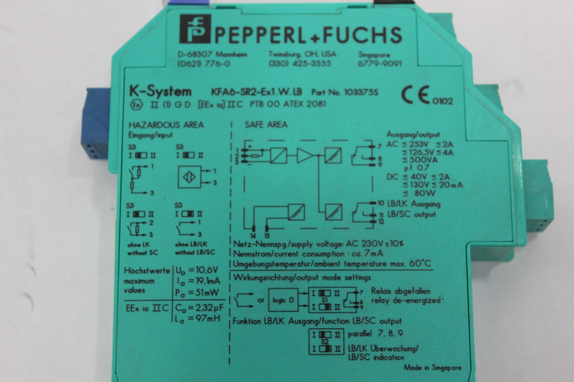Pepperl + Fuchs KFA6 Switch Amplifier - Image 2 of 2