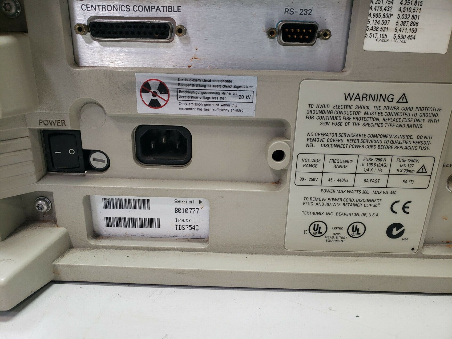 Tektronix TDS 754C Color Four Channel Digitizing Oscilloscope - Image 5 of 6