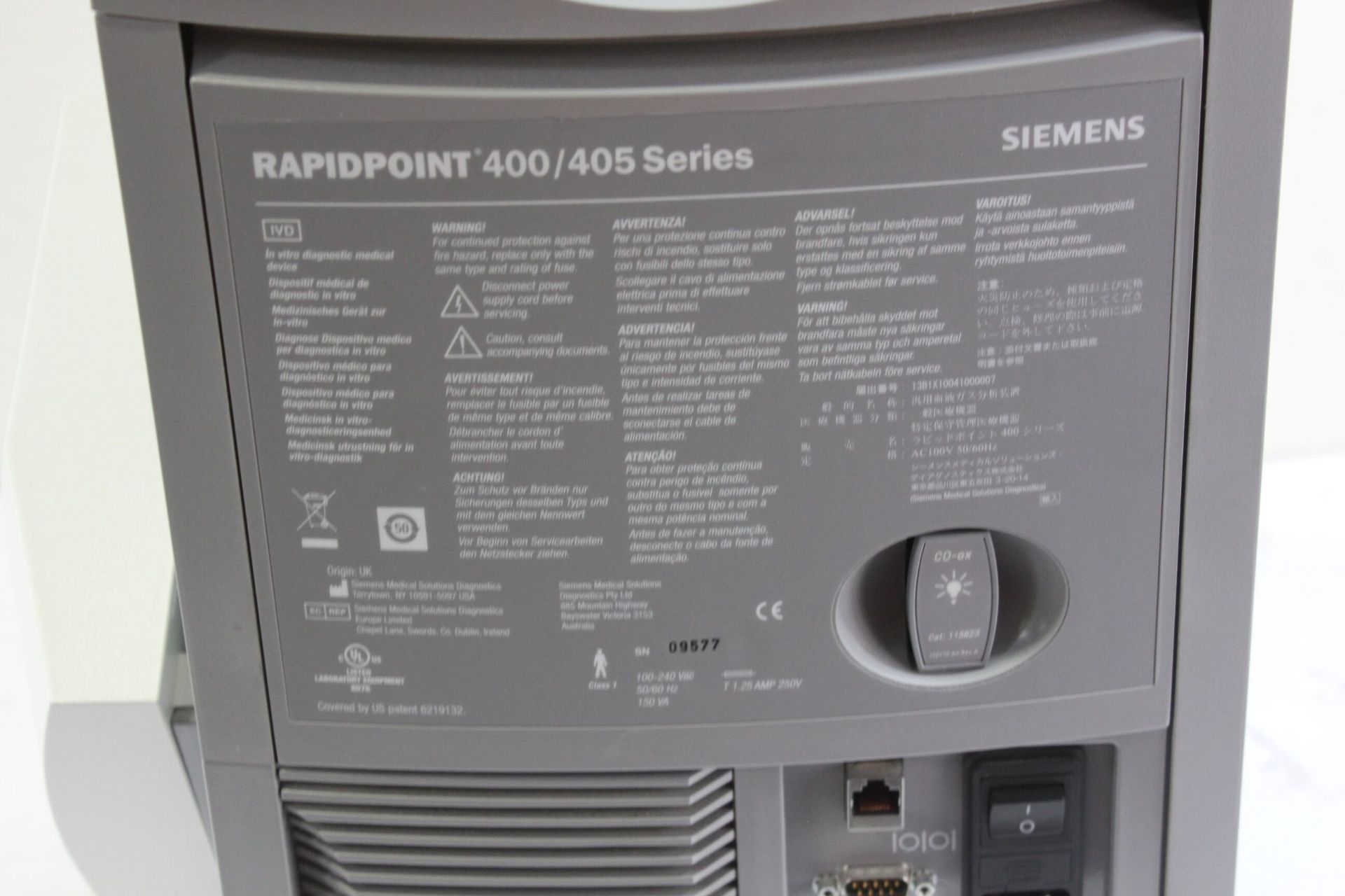 Siemens Rapidpoint 405 Gas Analyzer - Image 4 of 4