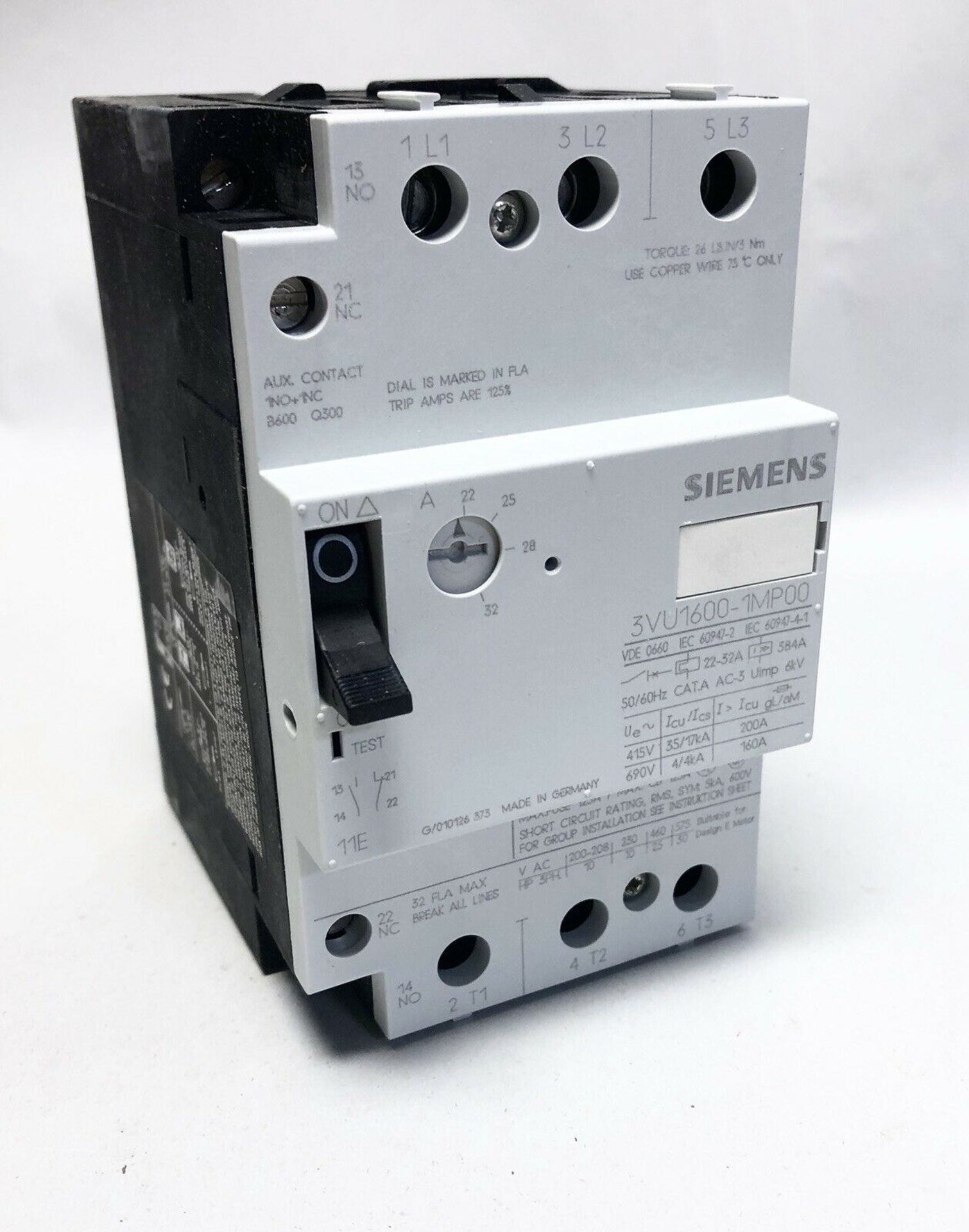 New Siemens Industrial Circuit Breaker 22-32A - Image 2 of 2