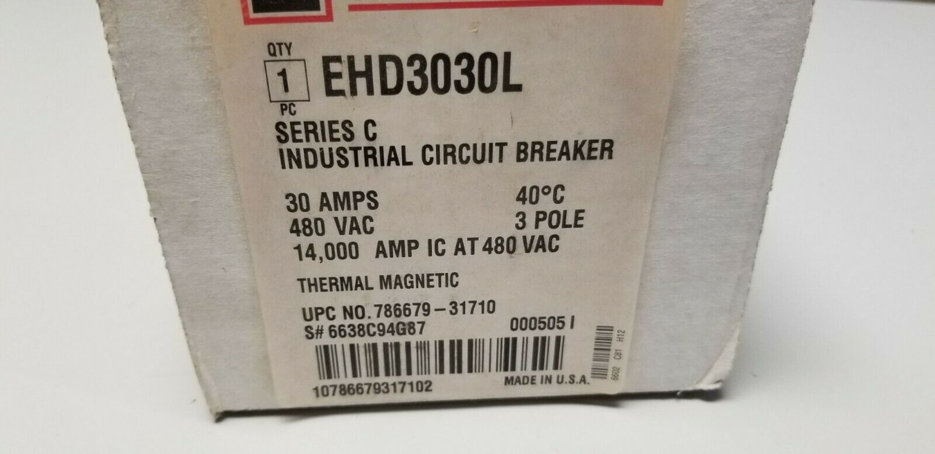 New Cutler Hammer Series C Industrial Circuit Breaker Thermal Magnetic 30A - Image 2 of 4