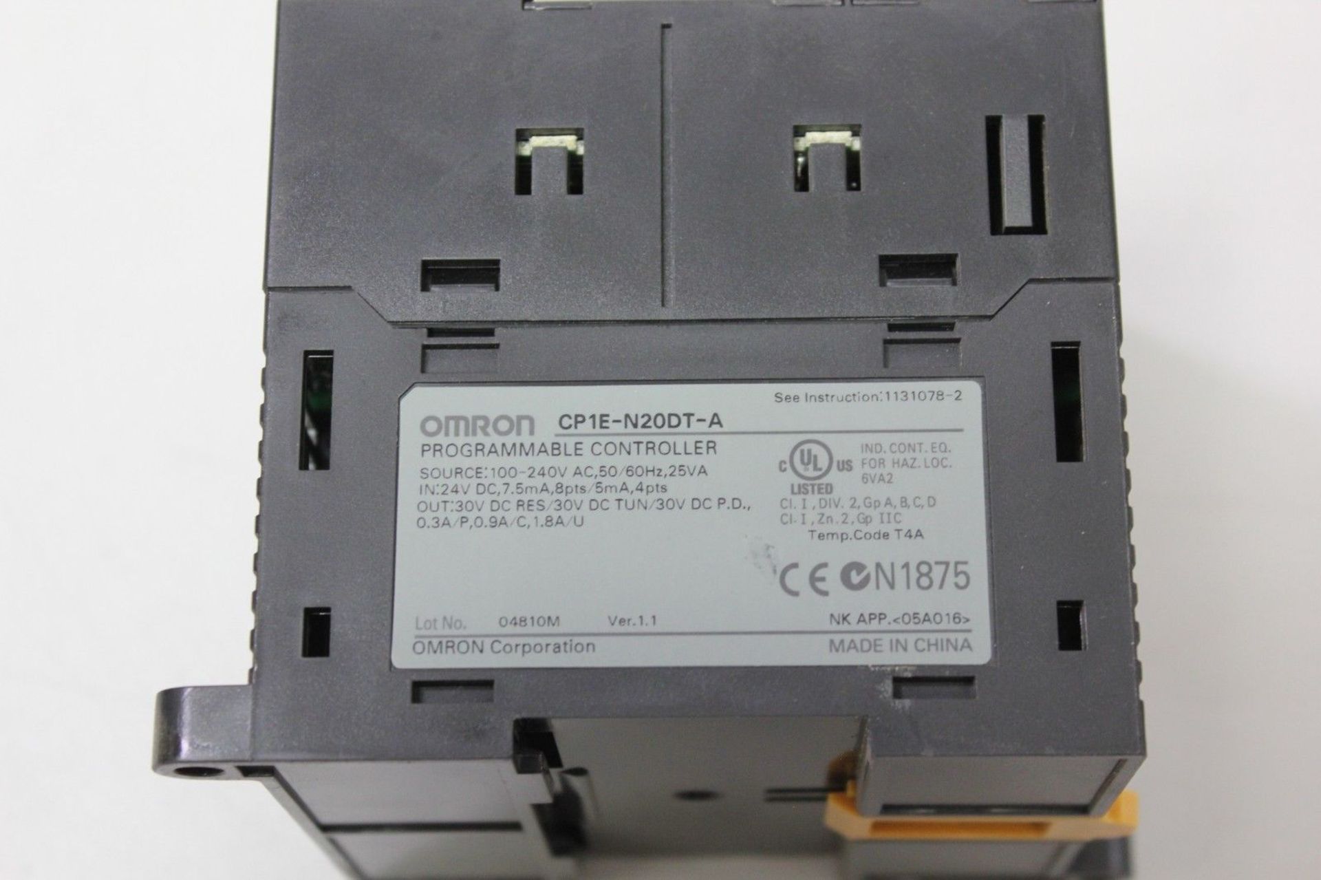 Omron SYSMAC PLC Programmable Controller CPU - Image 2 of 2